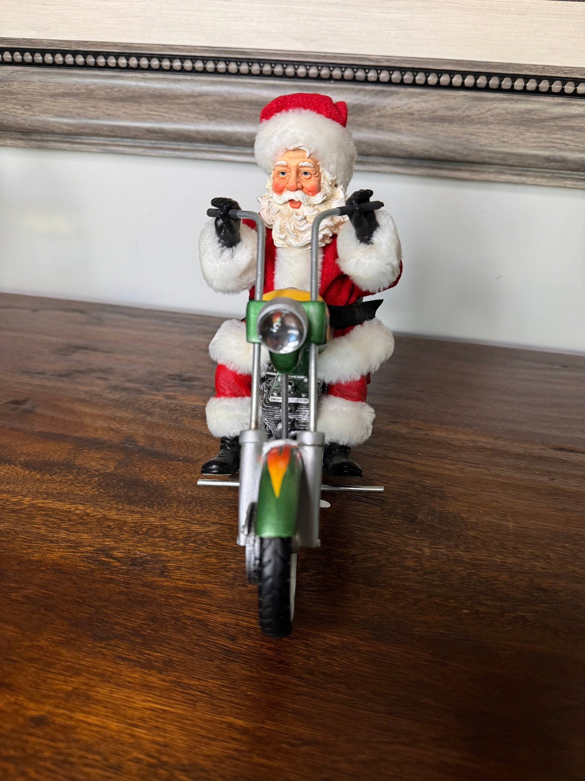 Possible Dreams Hold on For Deer Life Santa and deer on motorcycle