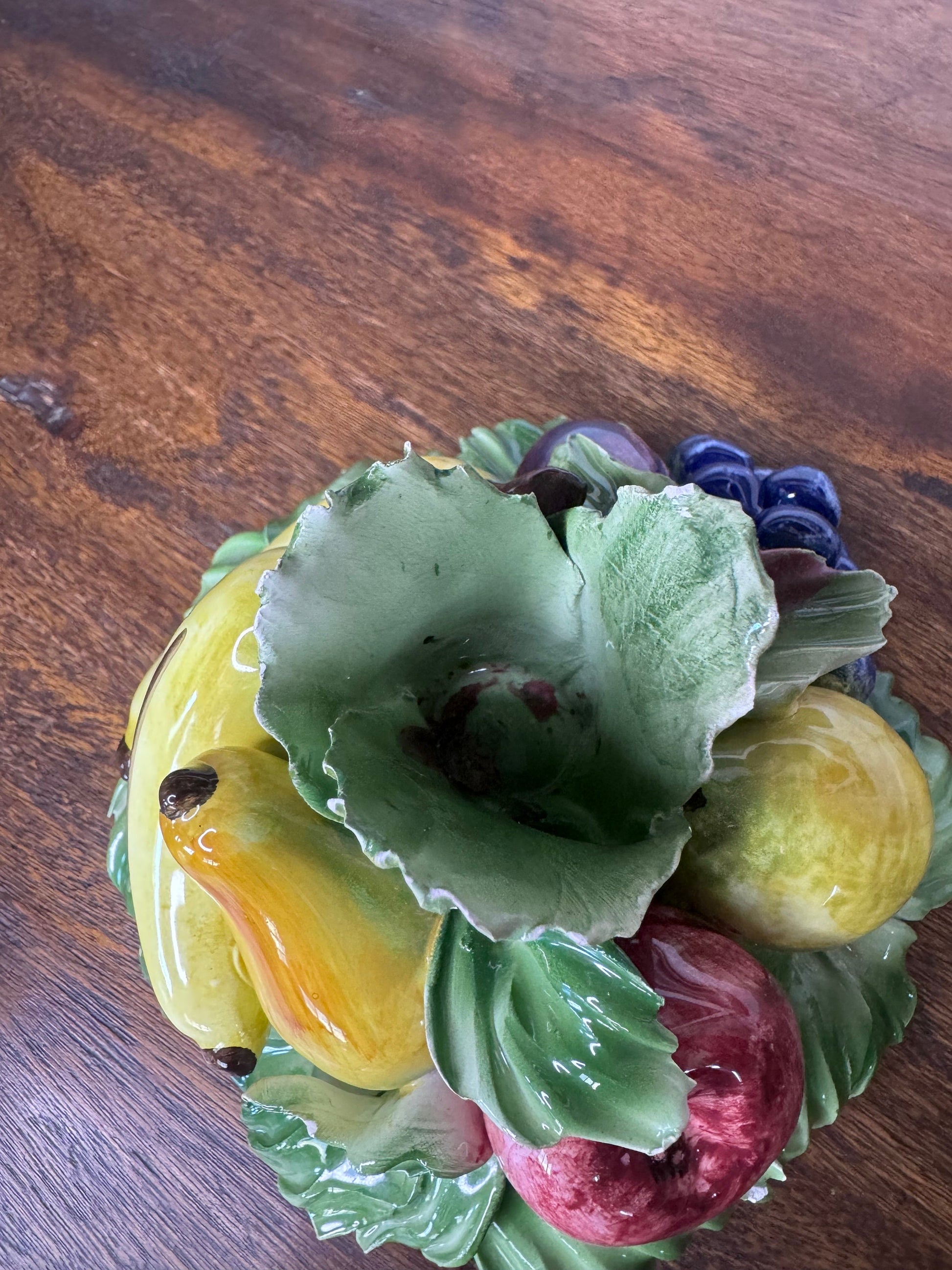 Vintage Italian HandPainted Ceramic Taper Candle Holder