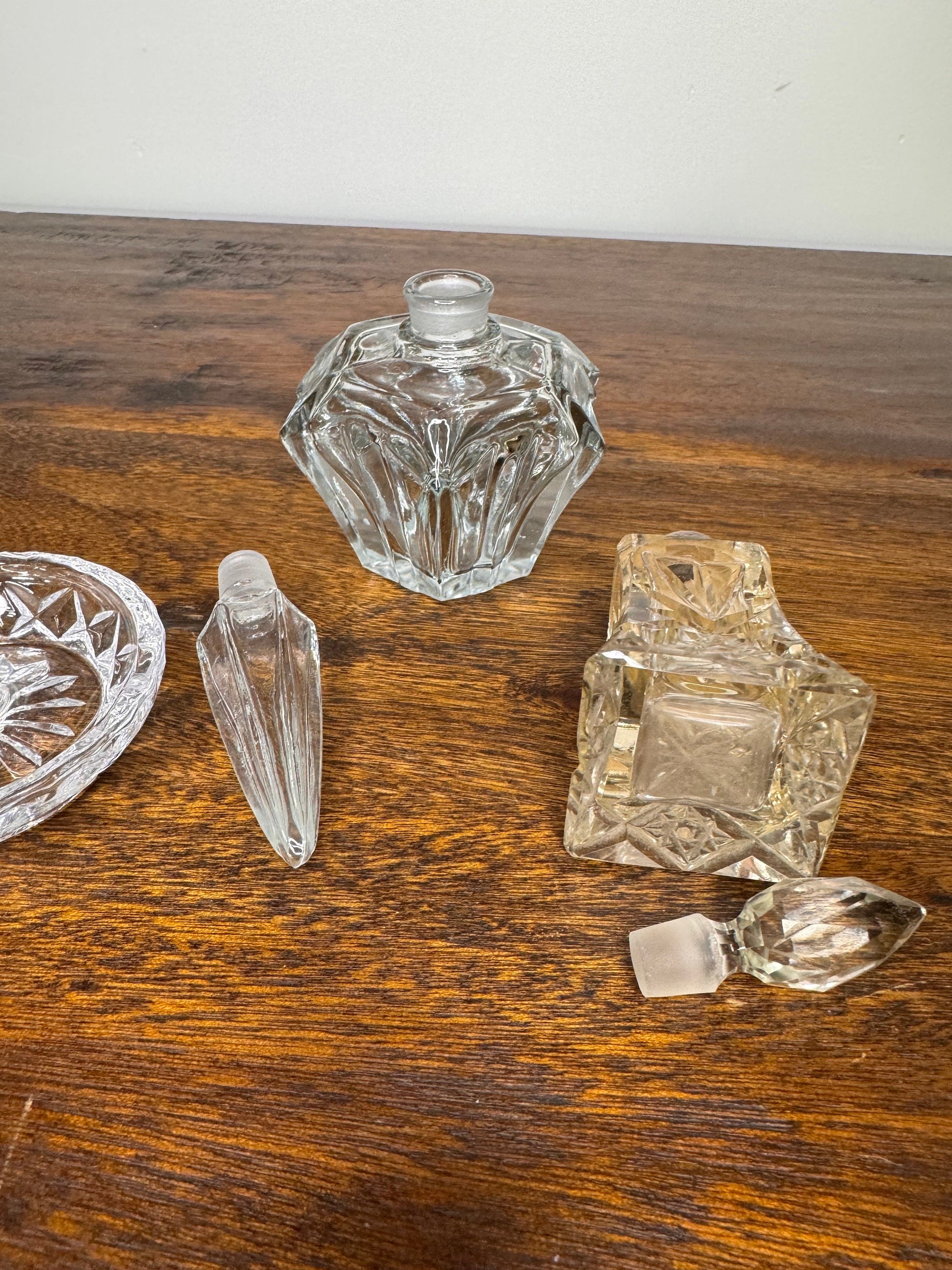 Vintage Perfume Decanters and Ring Holder