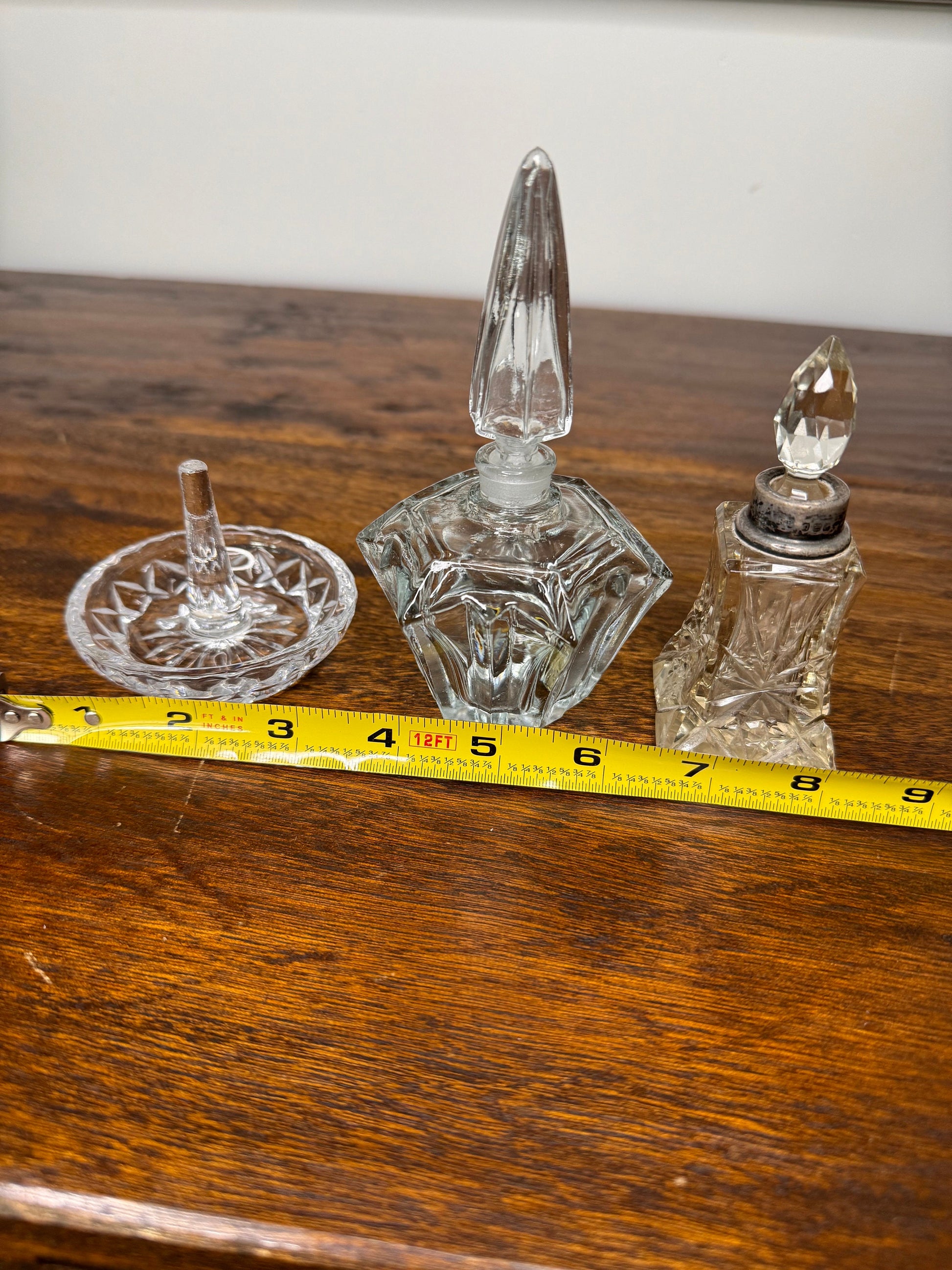 Vintage Perfume Decanters and Ring Holder