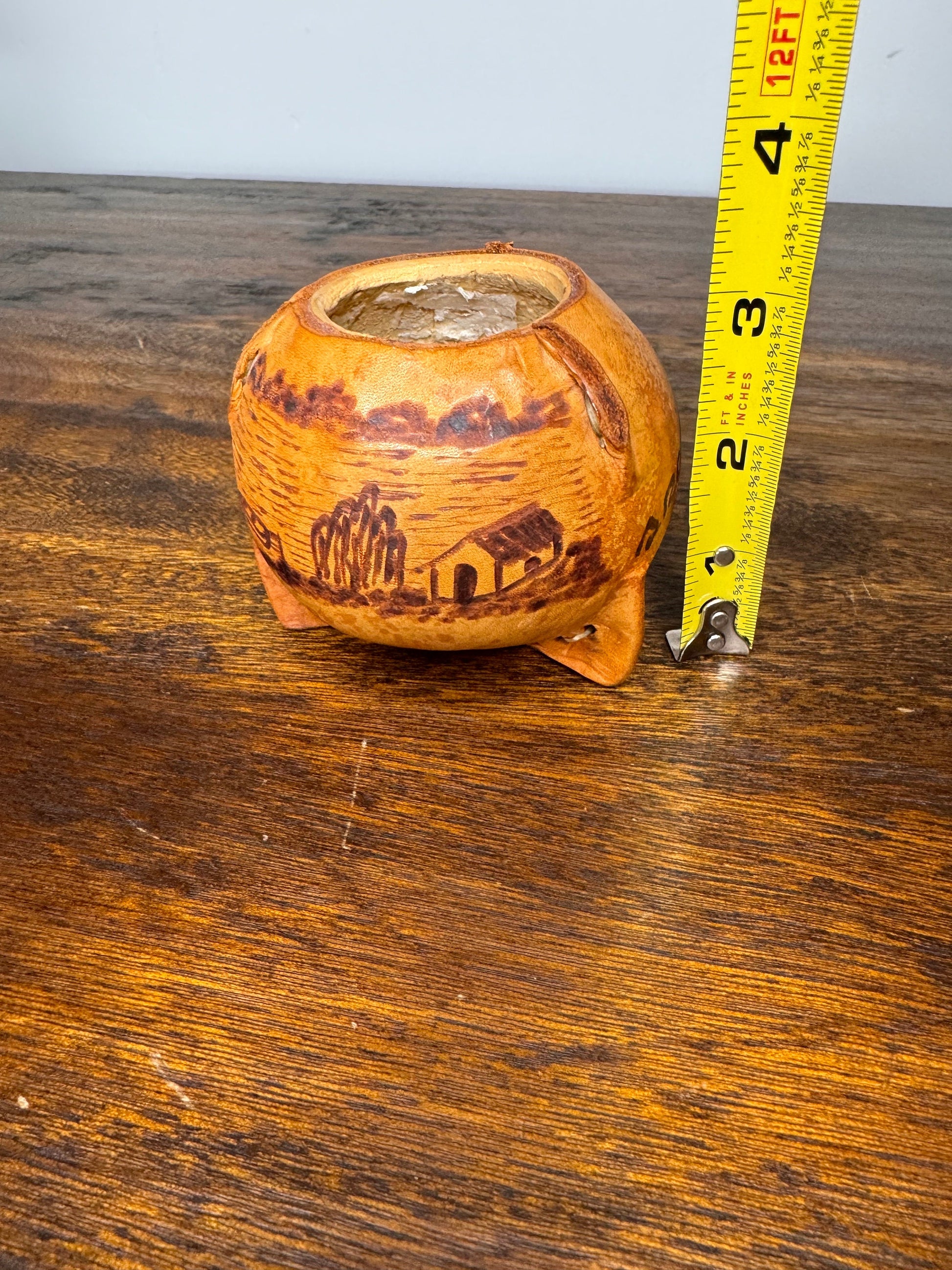 Leather Wrapped Gourd from Argentina