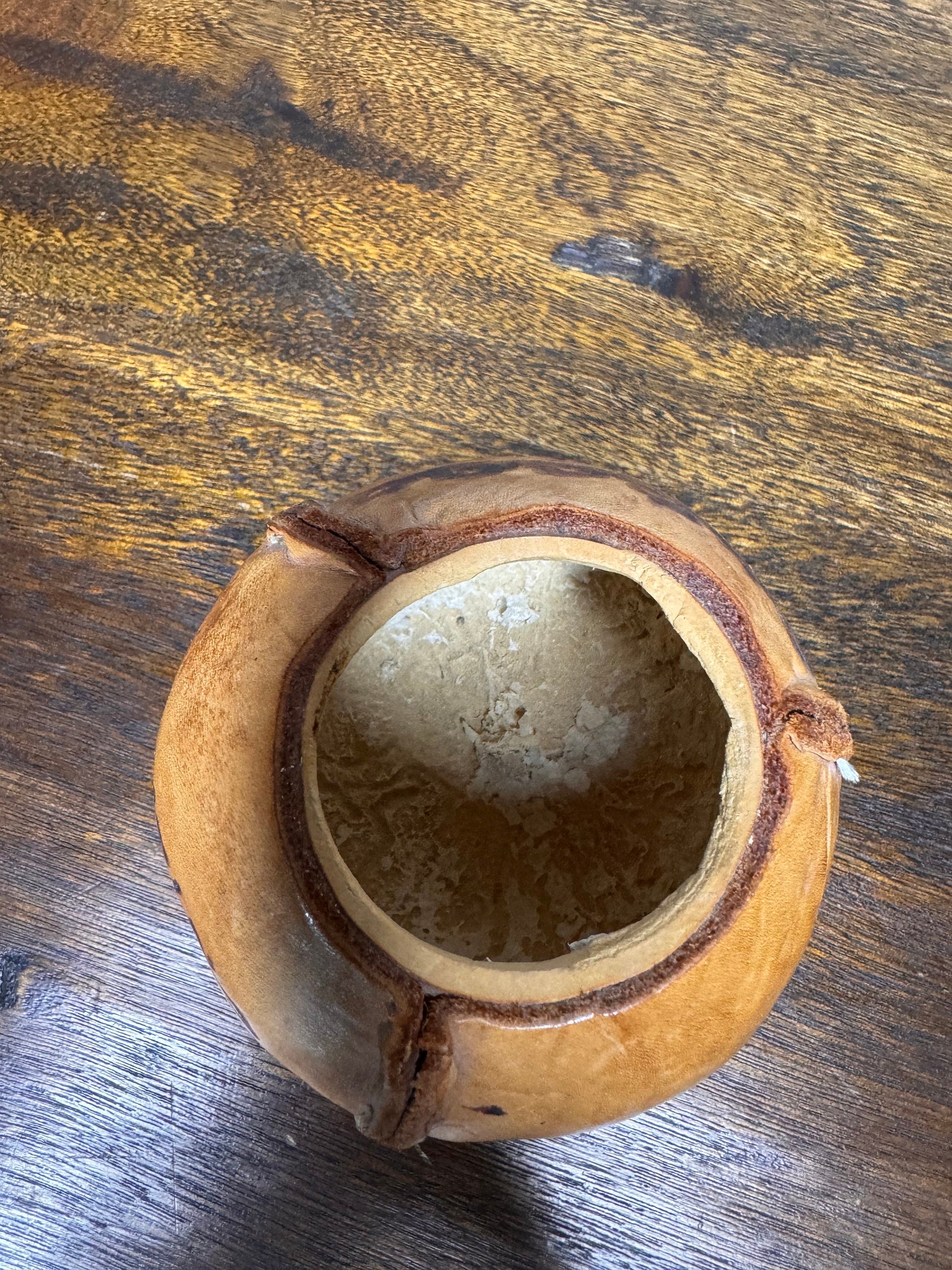 Leather Wrapped Gourd from Argentina
