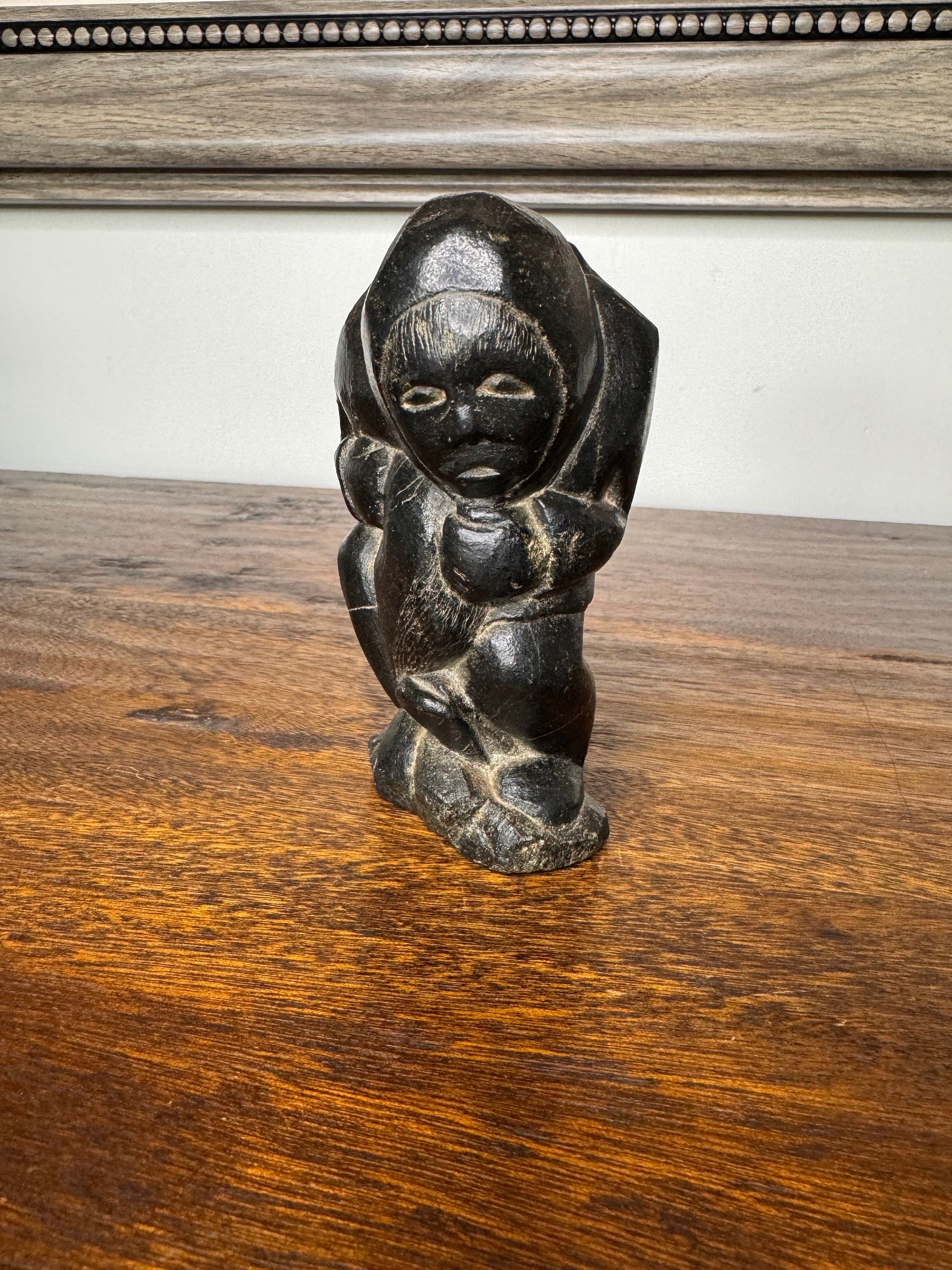 Inuit Signed Hand Carved Stone Sculpture