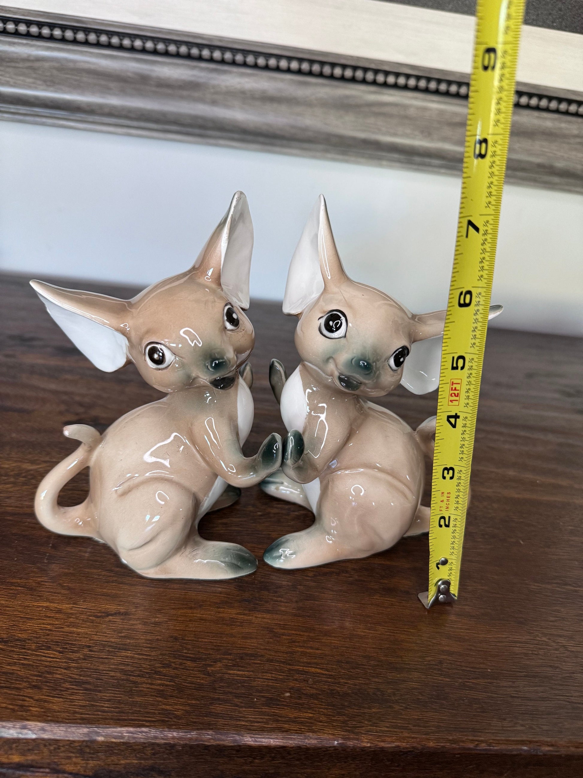 Adorable Vintage Weighted Porcelain Mice Bookends