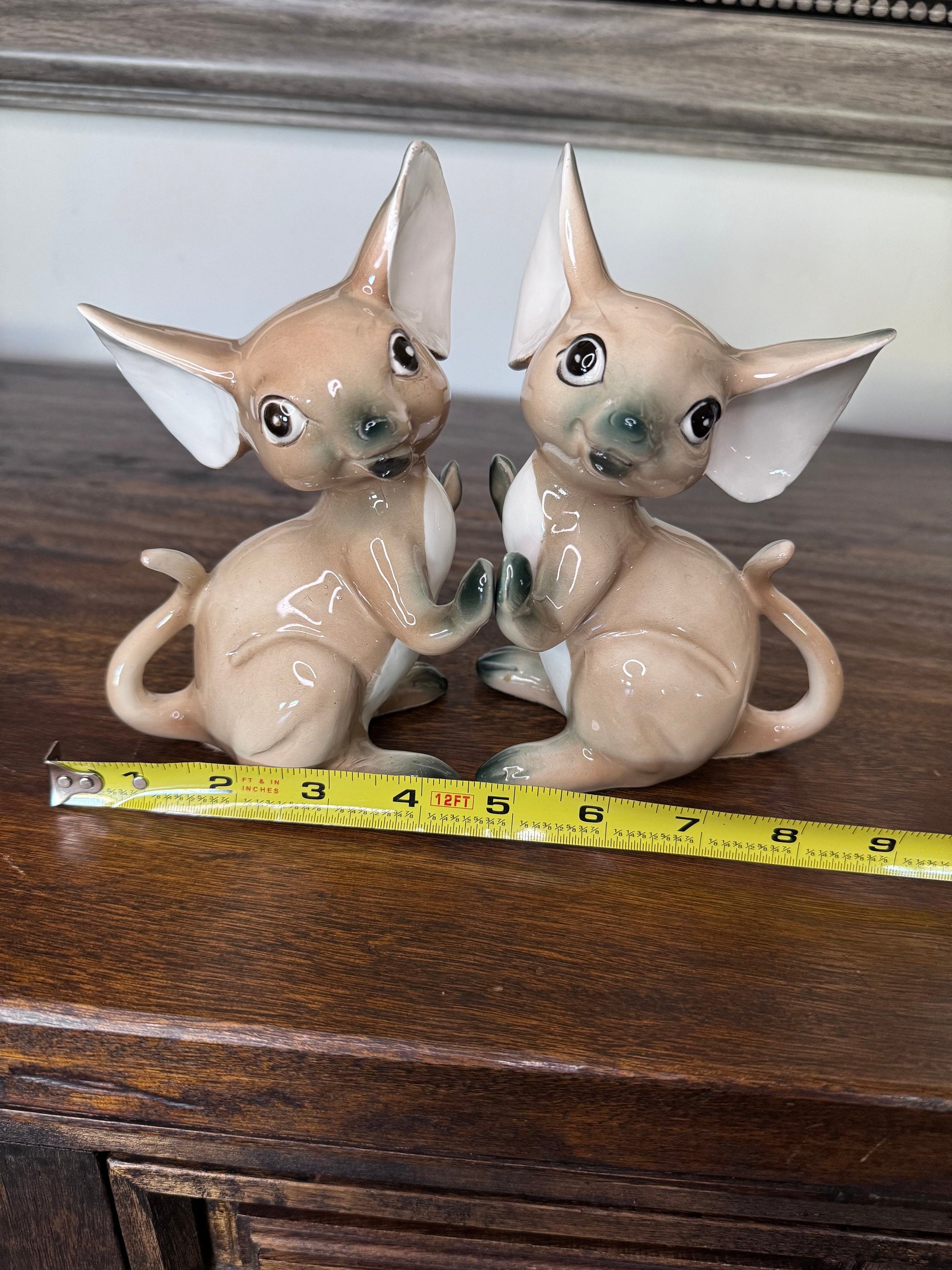 Adorable Vintage Weighted Porcelain Mice Bookends