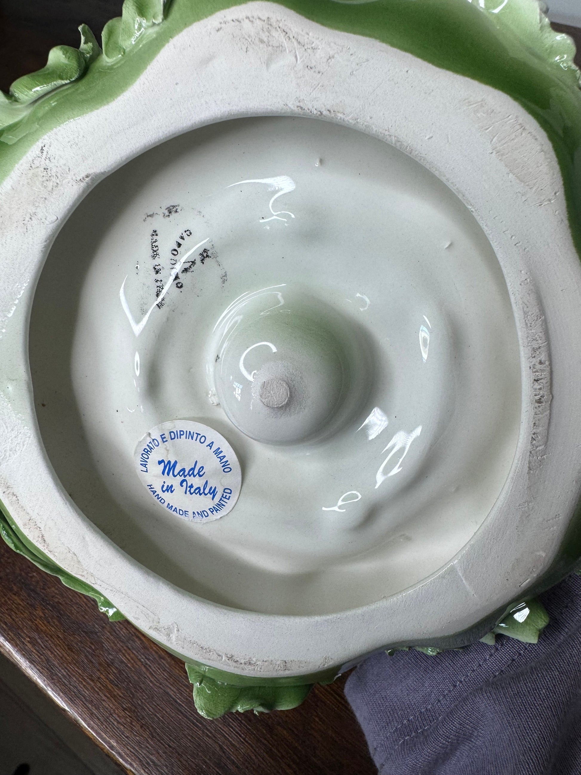 Vintage Italian HandPainted Ceramic Taper Candle Holder