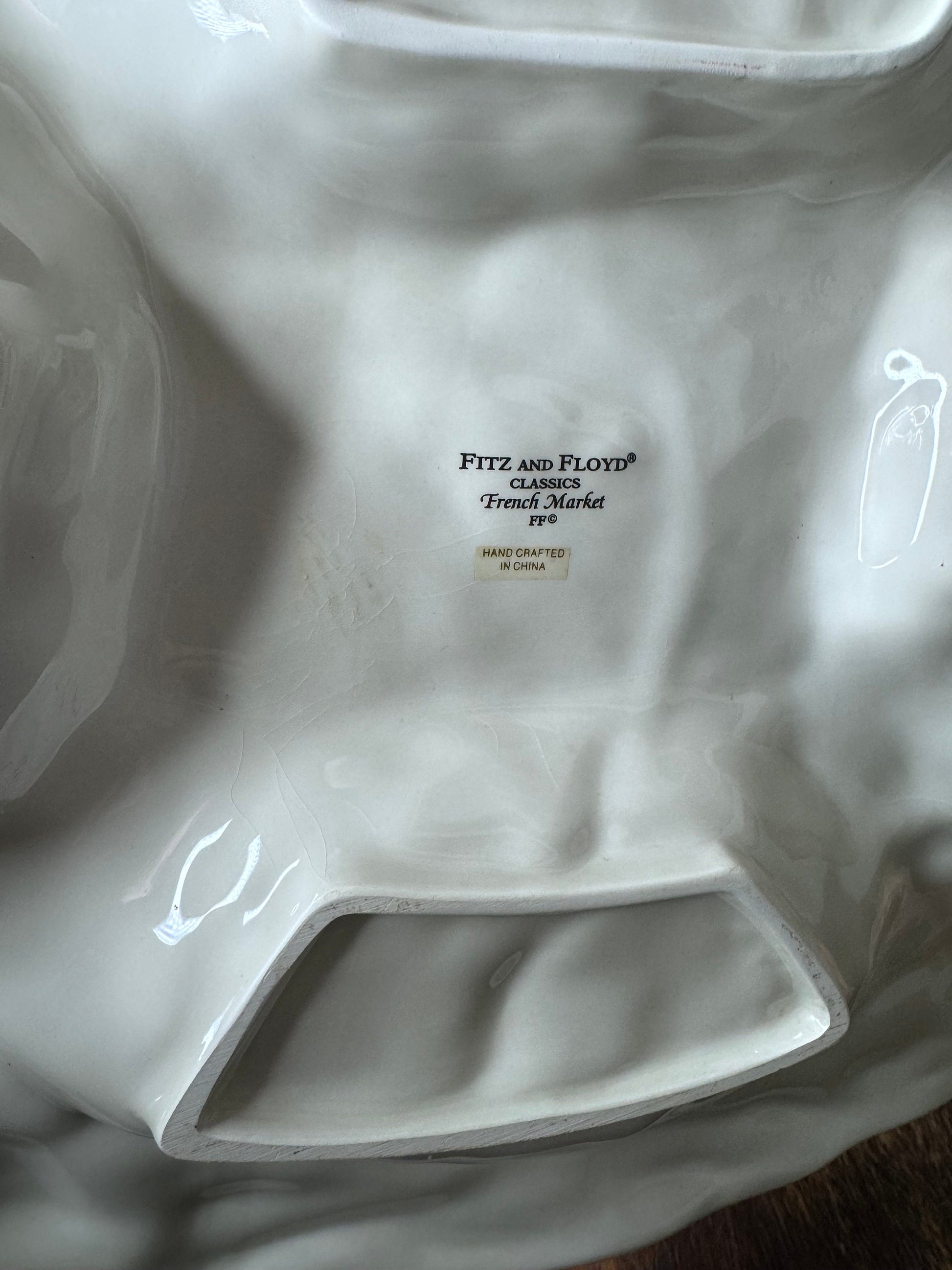 Vintage Fitz and Floyd French Market Sectioned Serving Platter