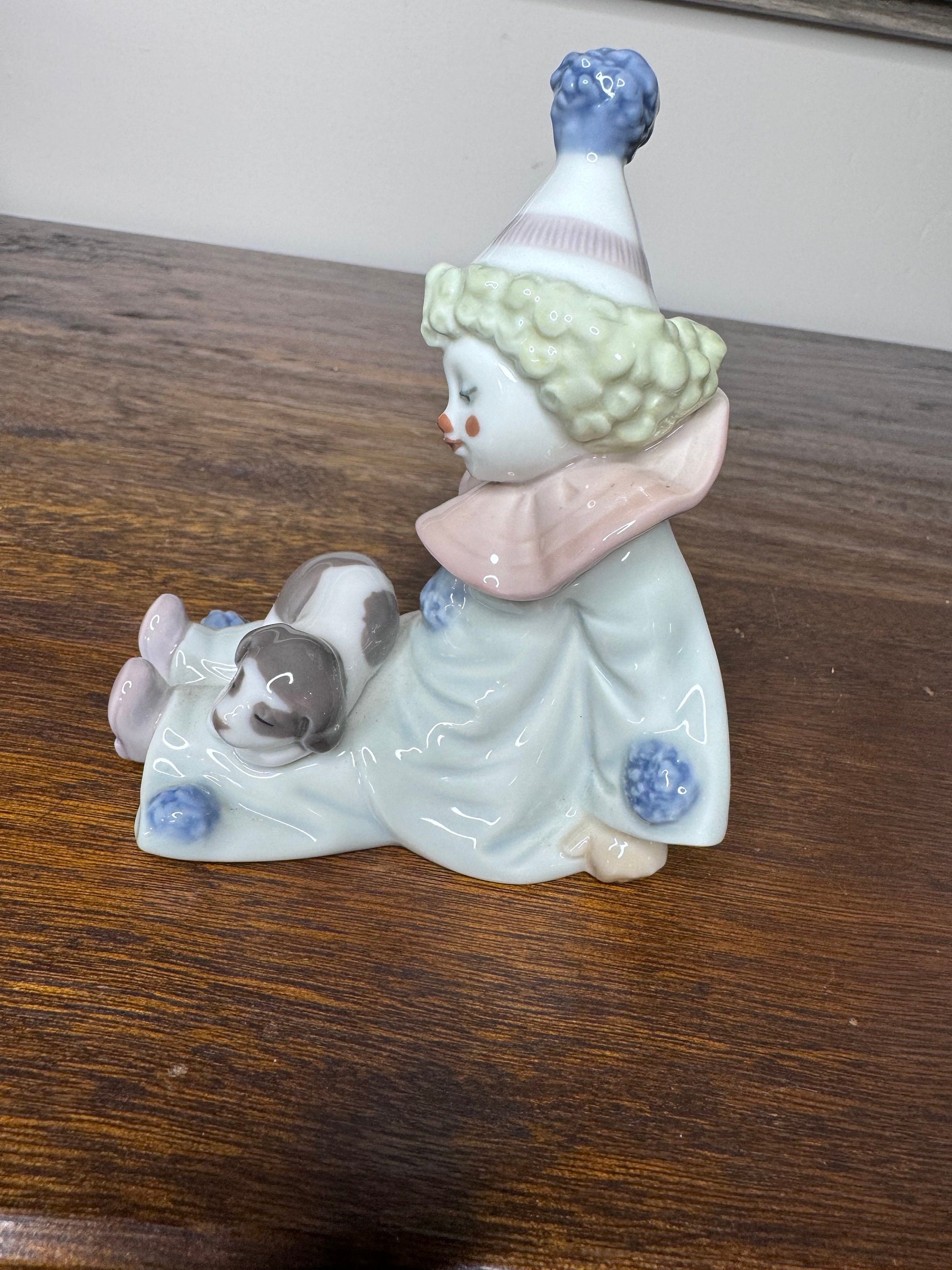 Retired Lladro Pierrot with Puppy