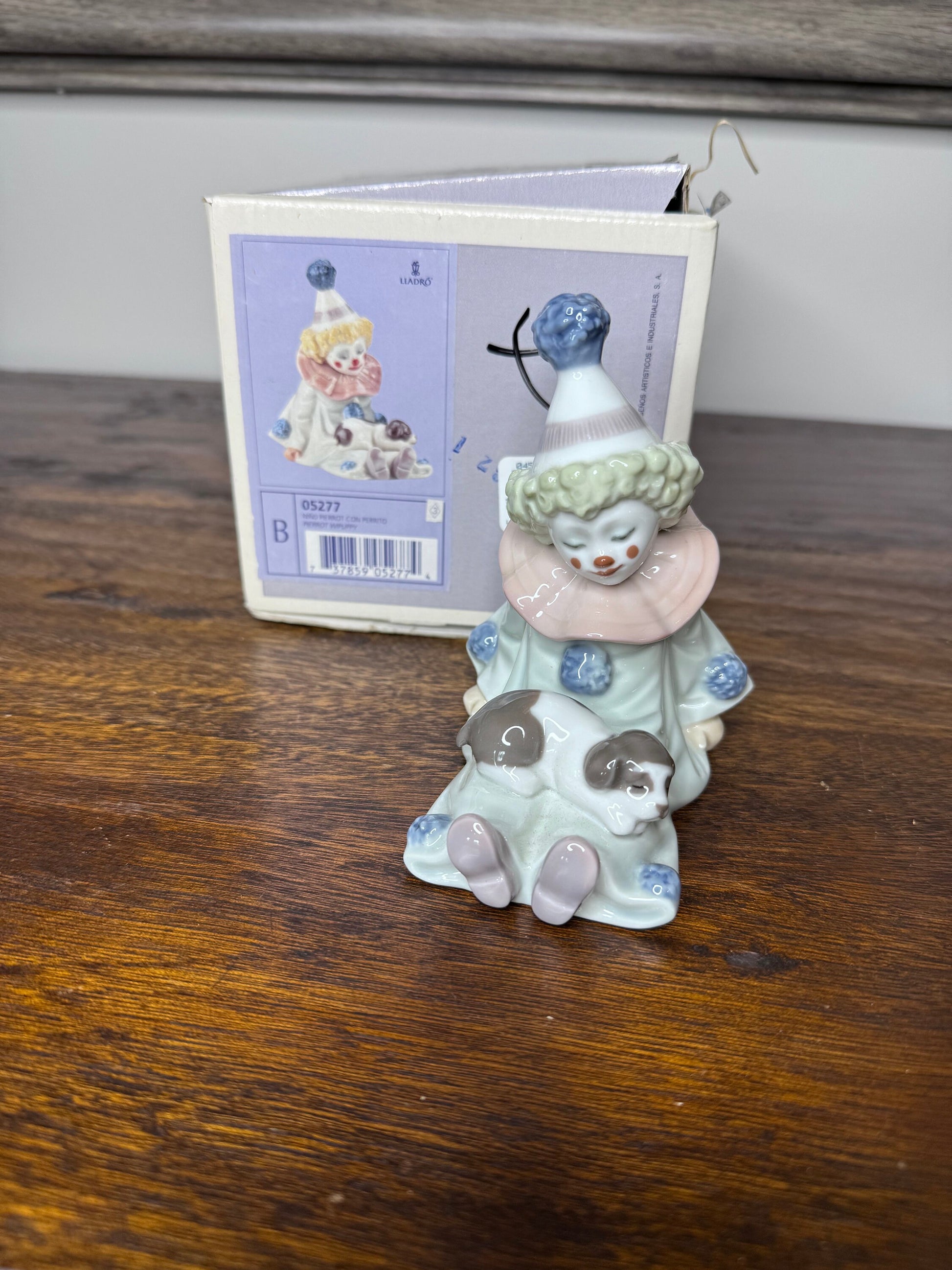 Retired Lladro Pierrot with Puppy