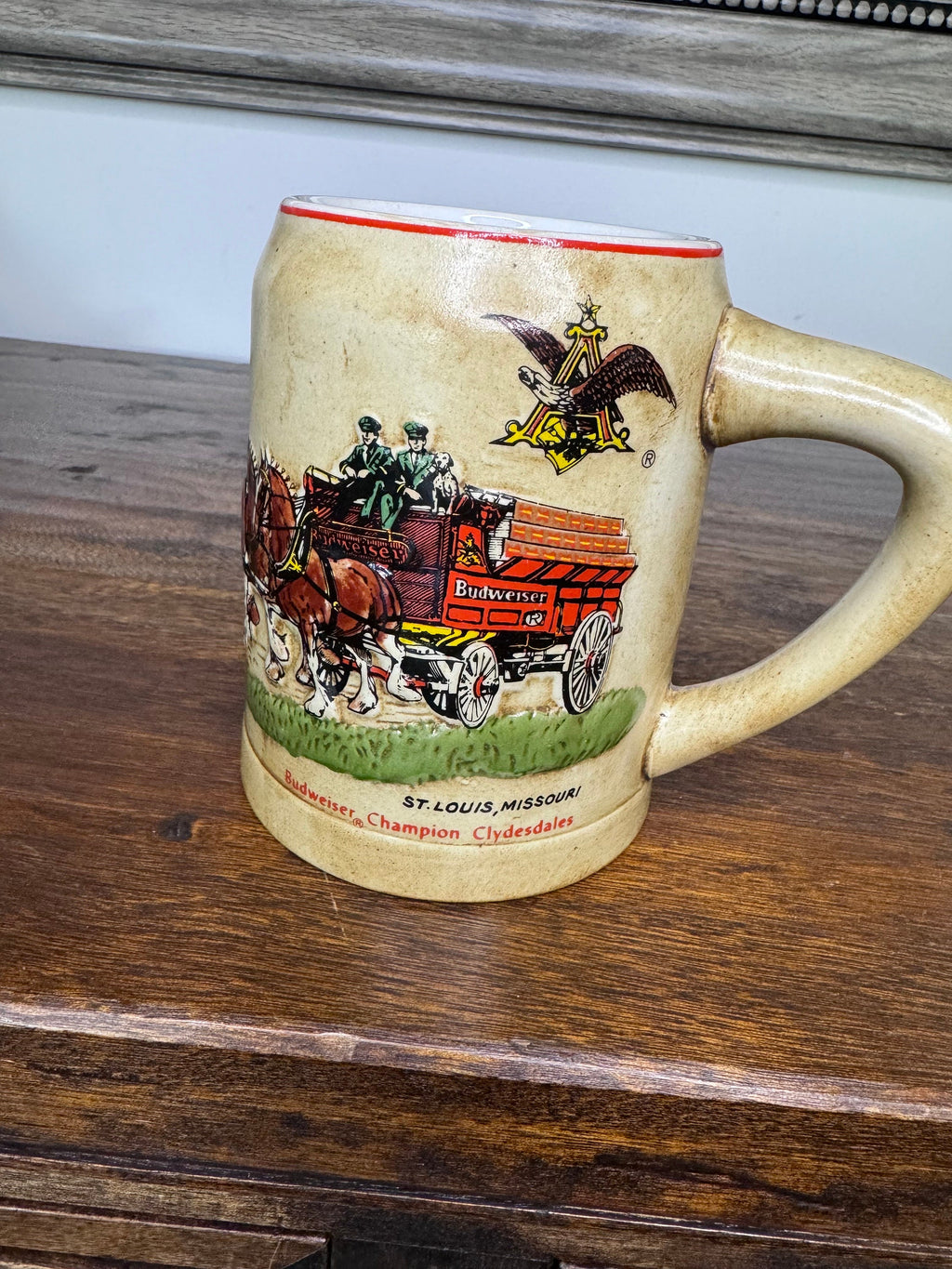 1st Issue Budweiser Holiday Stein/Mug made by Ceramarte of Brazil