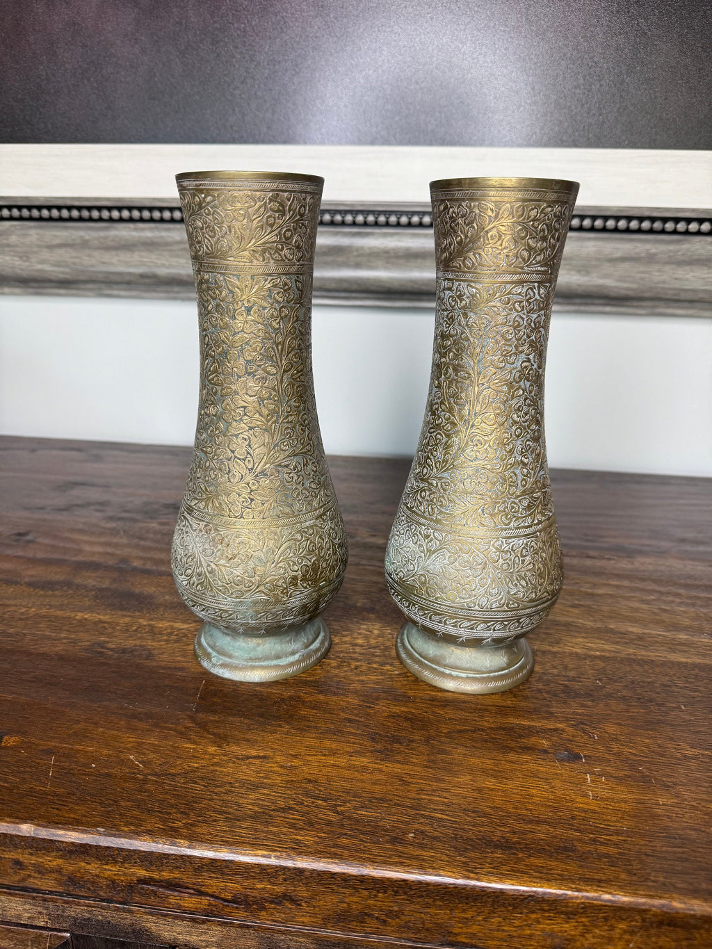 Vintage Set of Brass Vases made in India
