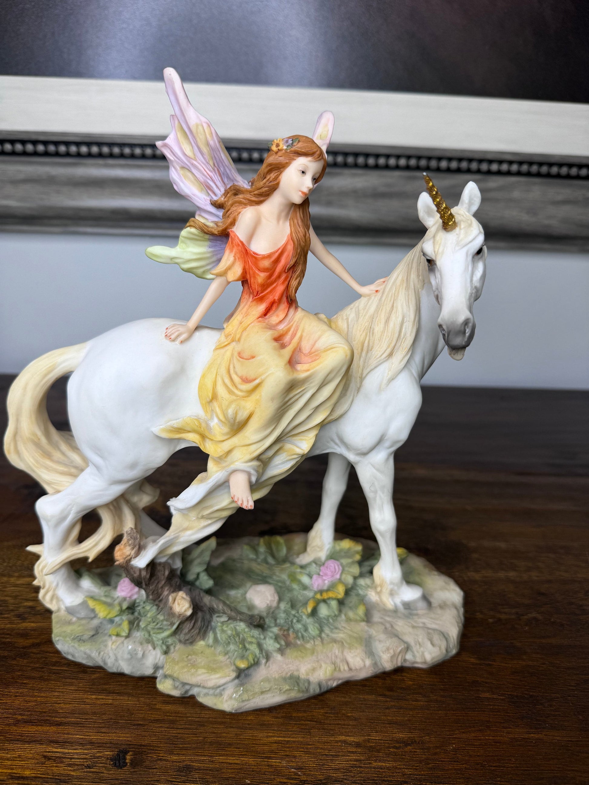 Beautiful Fairy and Unicorn Figurine by Veronese