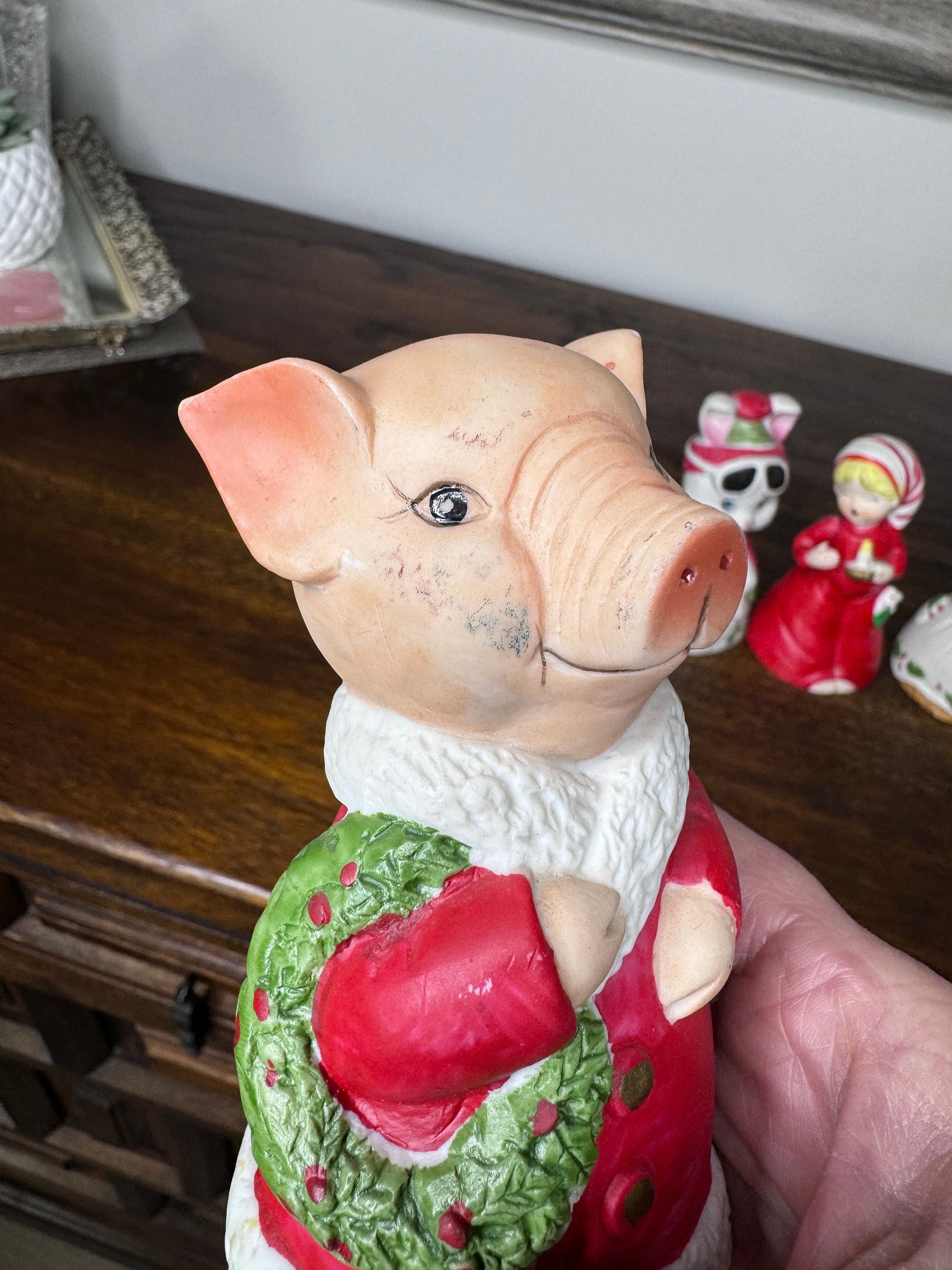 Vintage 1970’s Jasco Bisque Critter Christmas Bells Set of 6