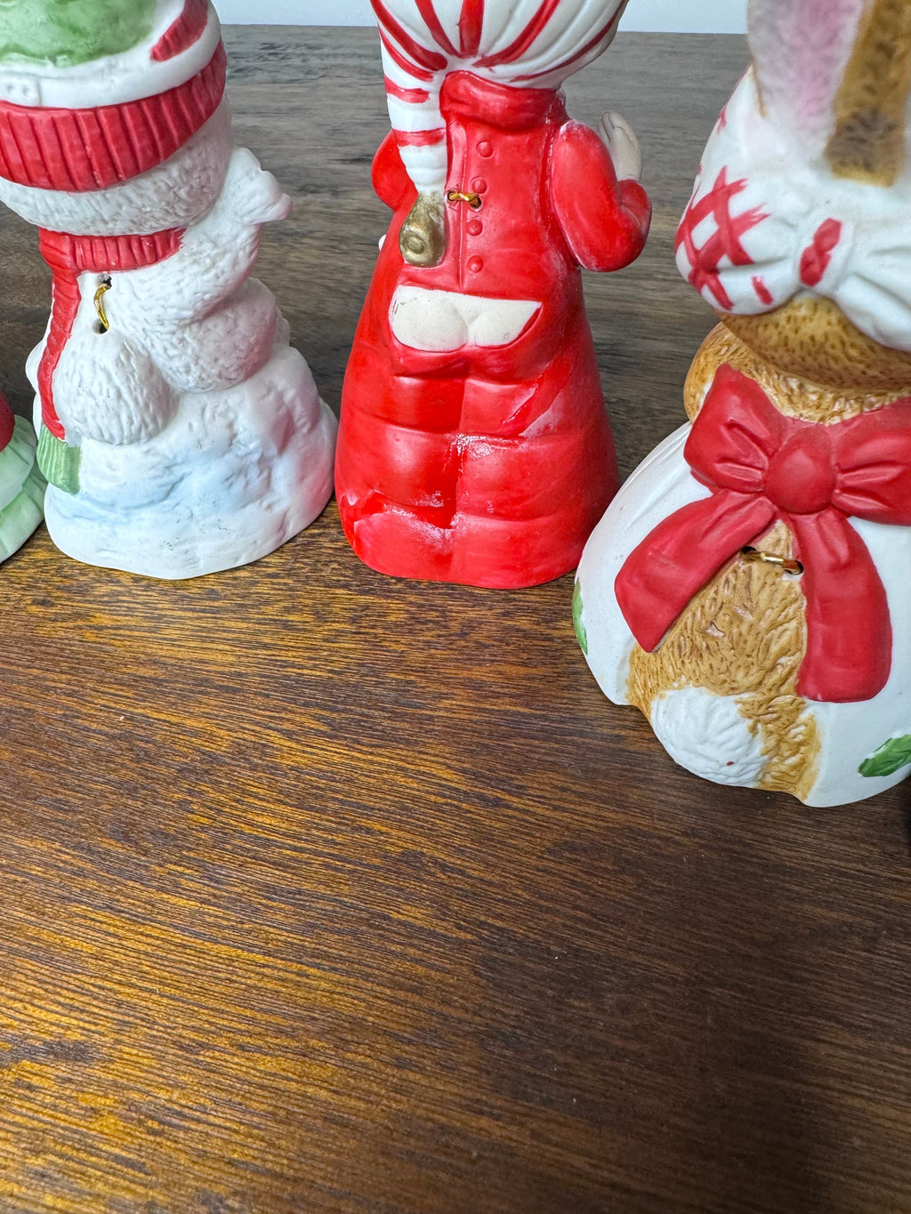 Vintage 1970’s Jasco Bisque Critter Christmas Bells Set of 6