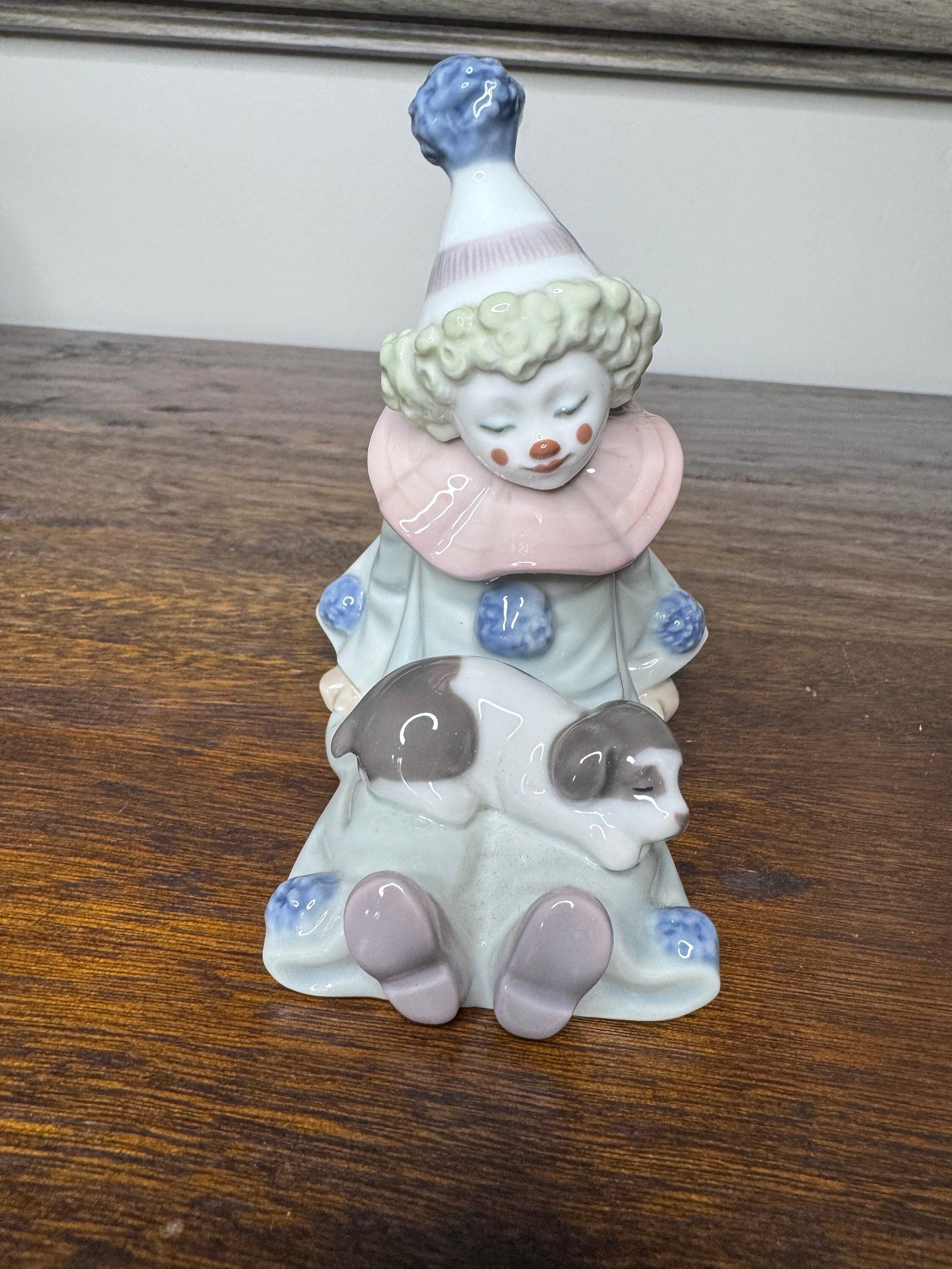Retired Lladro Pierrot with Puppy