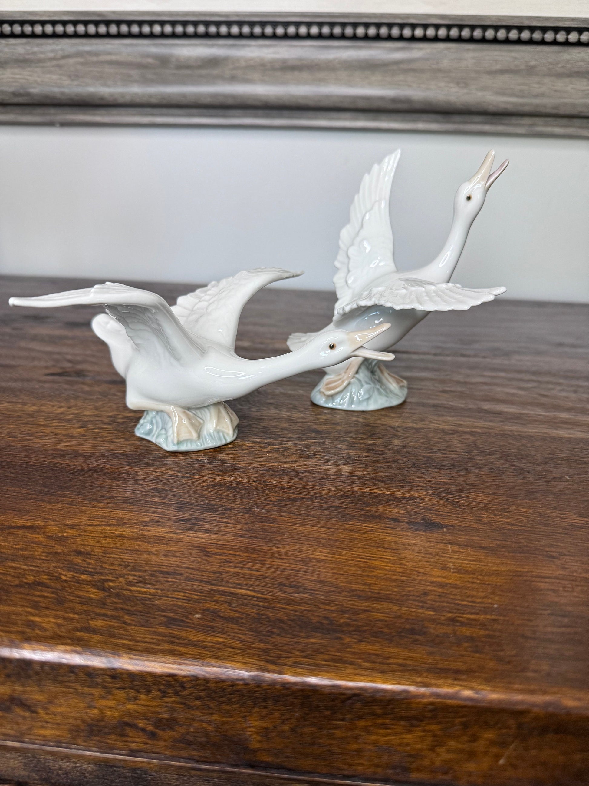 Set of Lladro Geese Taking Flight