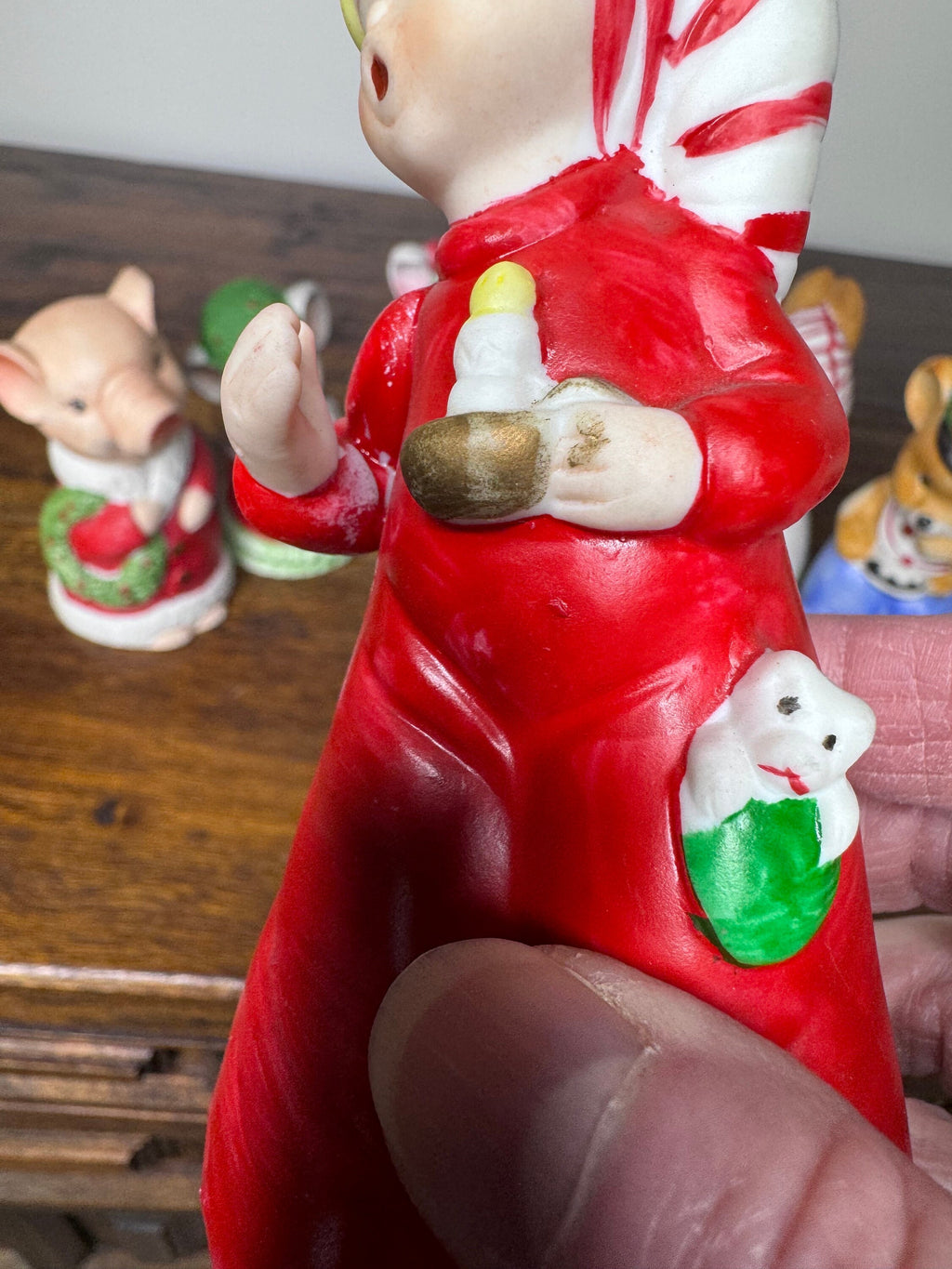 Vintage 1970’s Jasco Bisque Critter Christmas Bells Set of 6