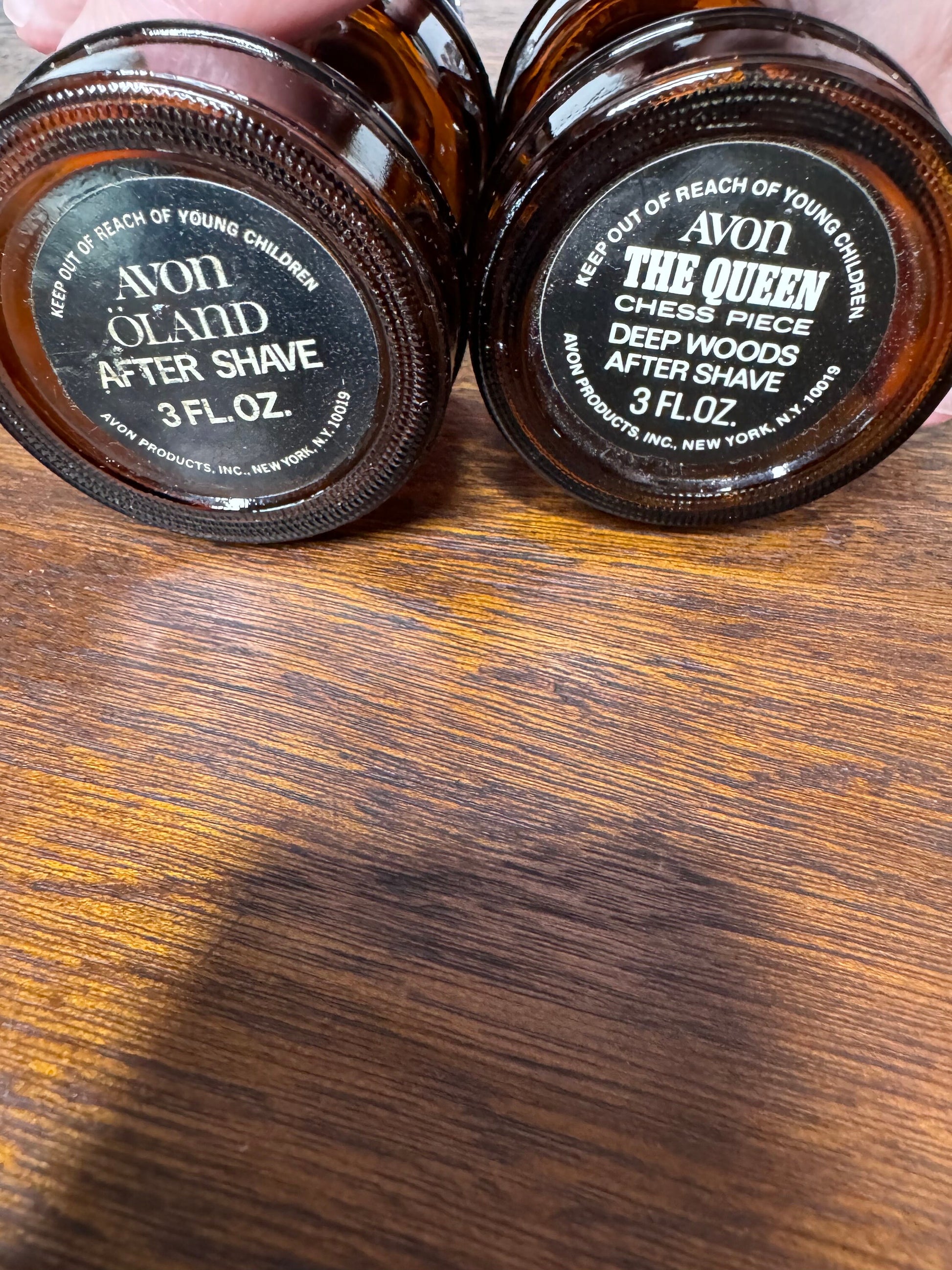 2 vintage 1970’s Avon The Queen Chess Piece Fragrance Bottles