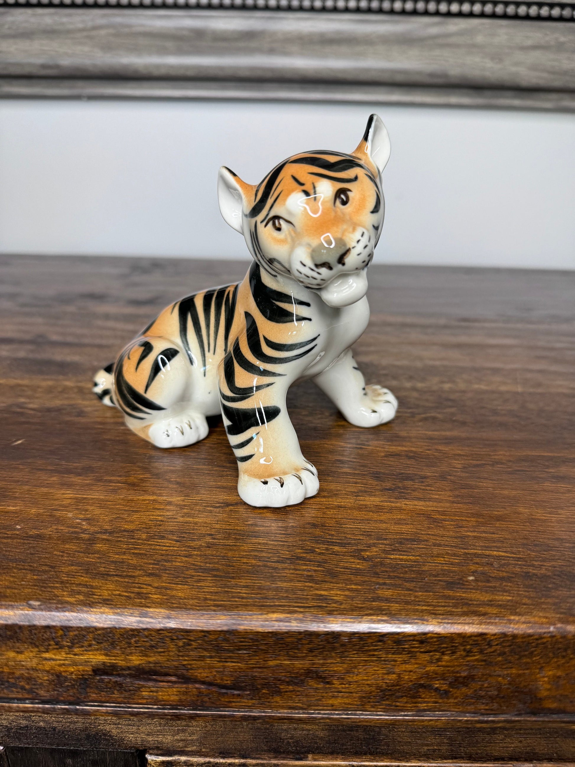 Vintage Russian Lomonosov Porcelain Tiger Cub