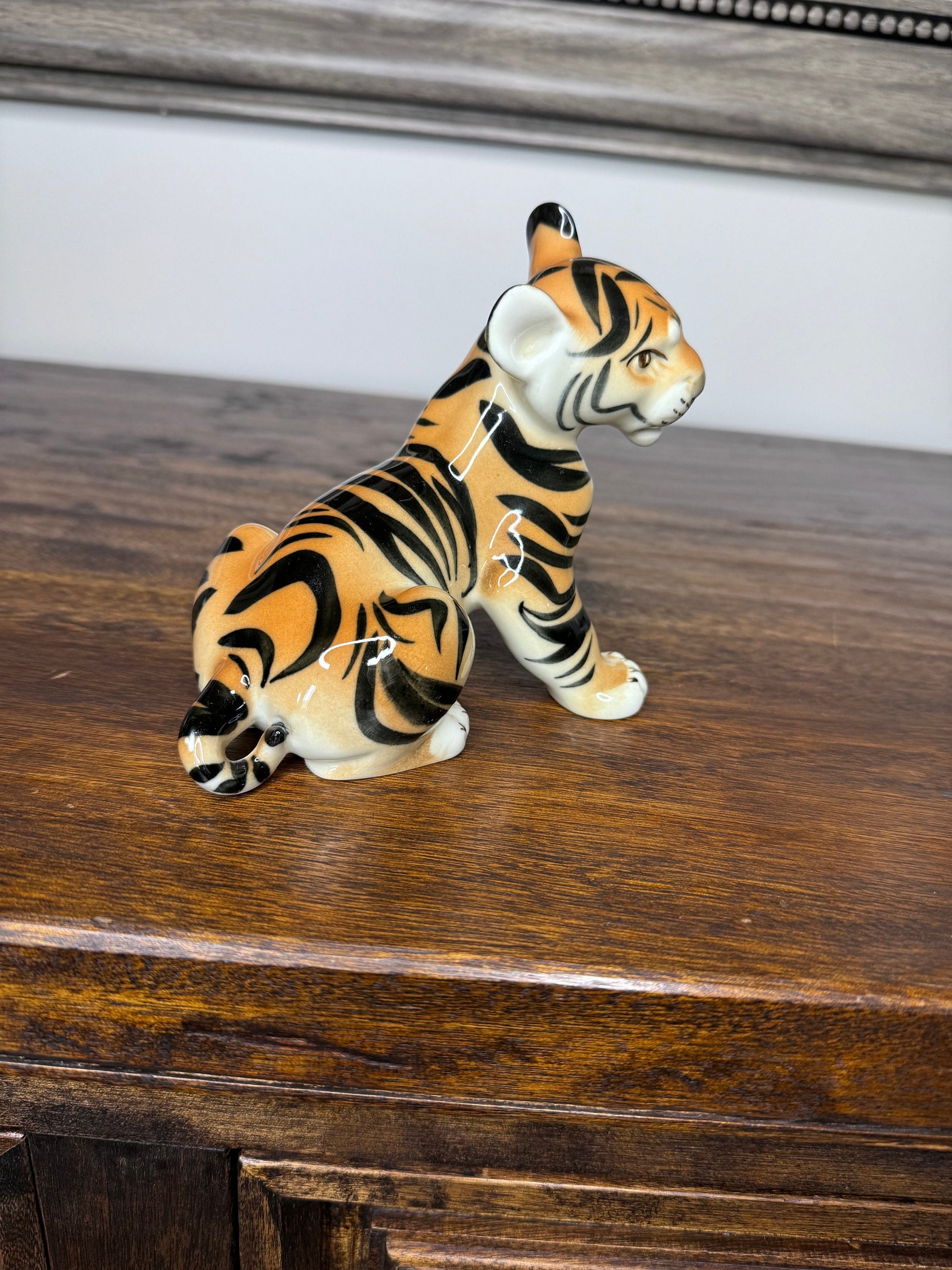 Vintage Russian Lomonosov Porcelain Tiger Cub