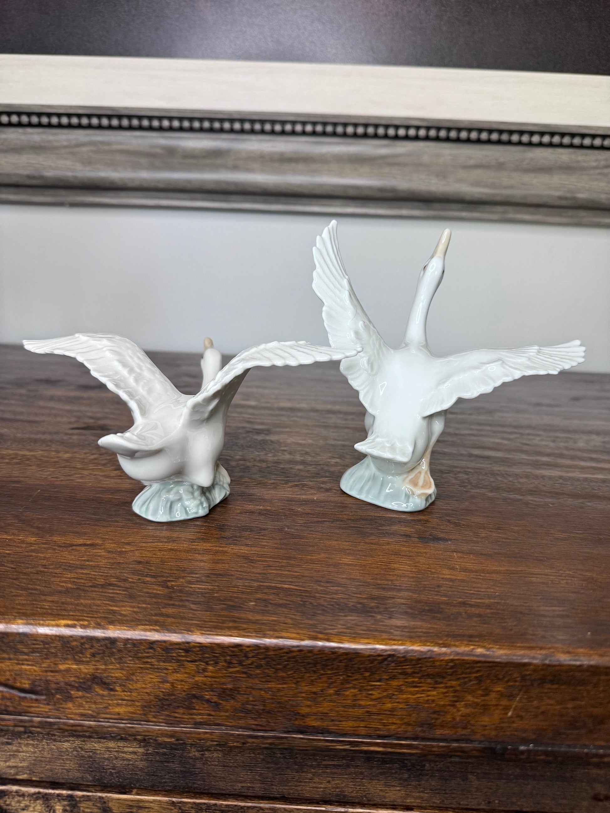Set of Lladro Geese Taking Flight