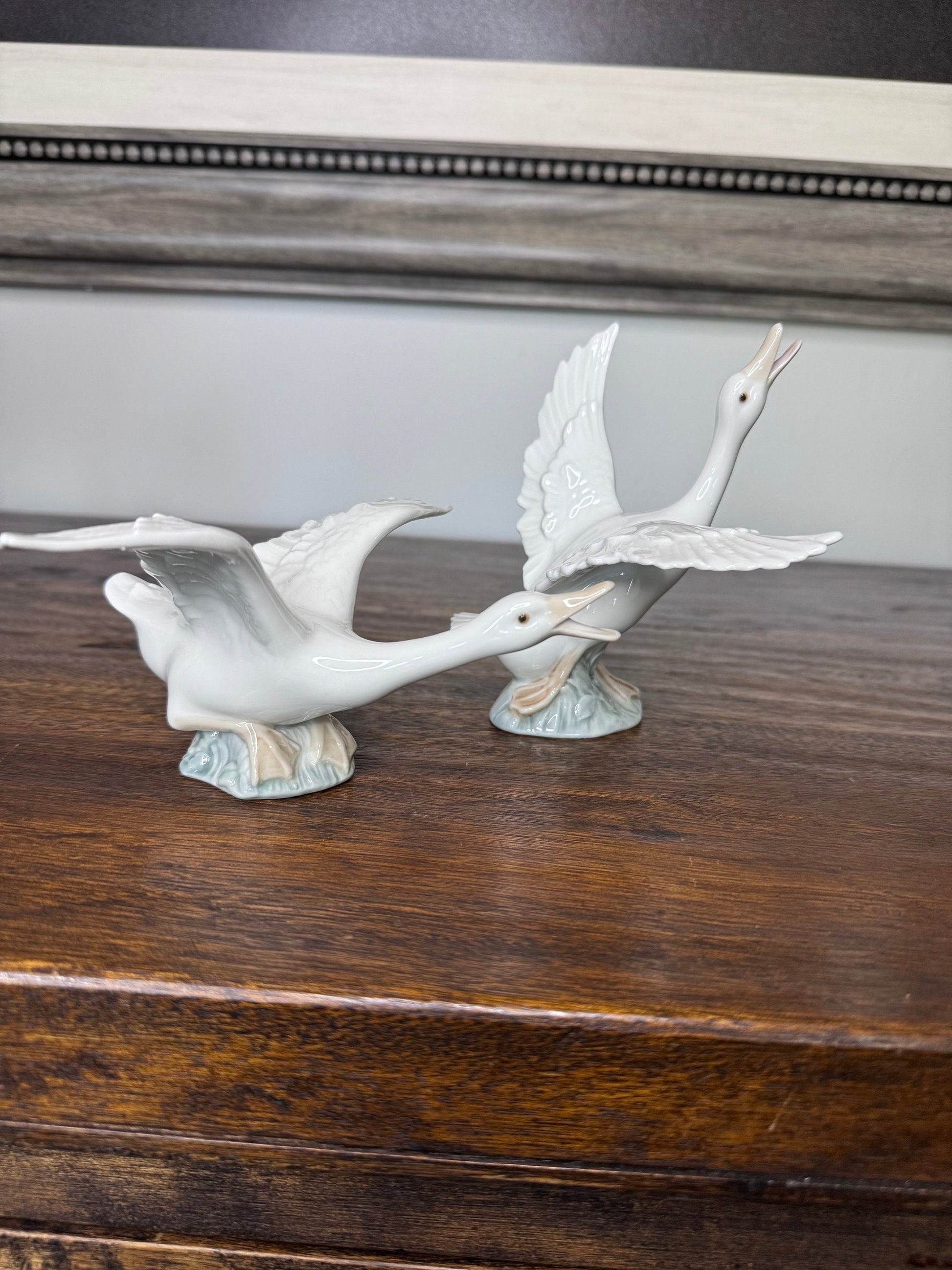 Set of Lladro Geese Taking Flight