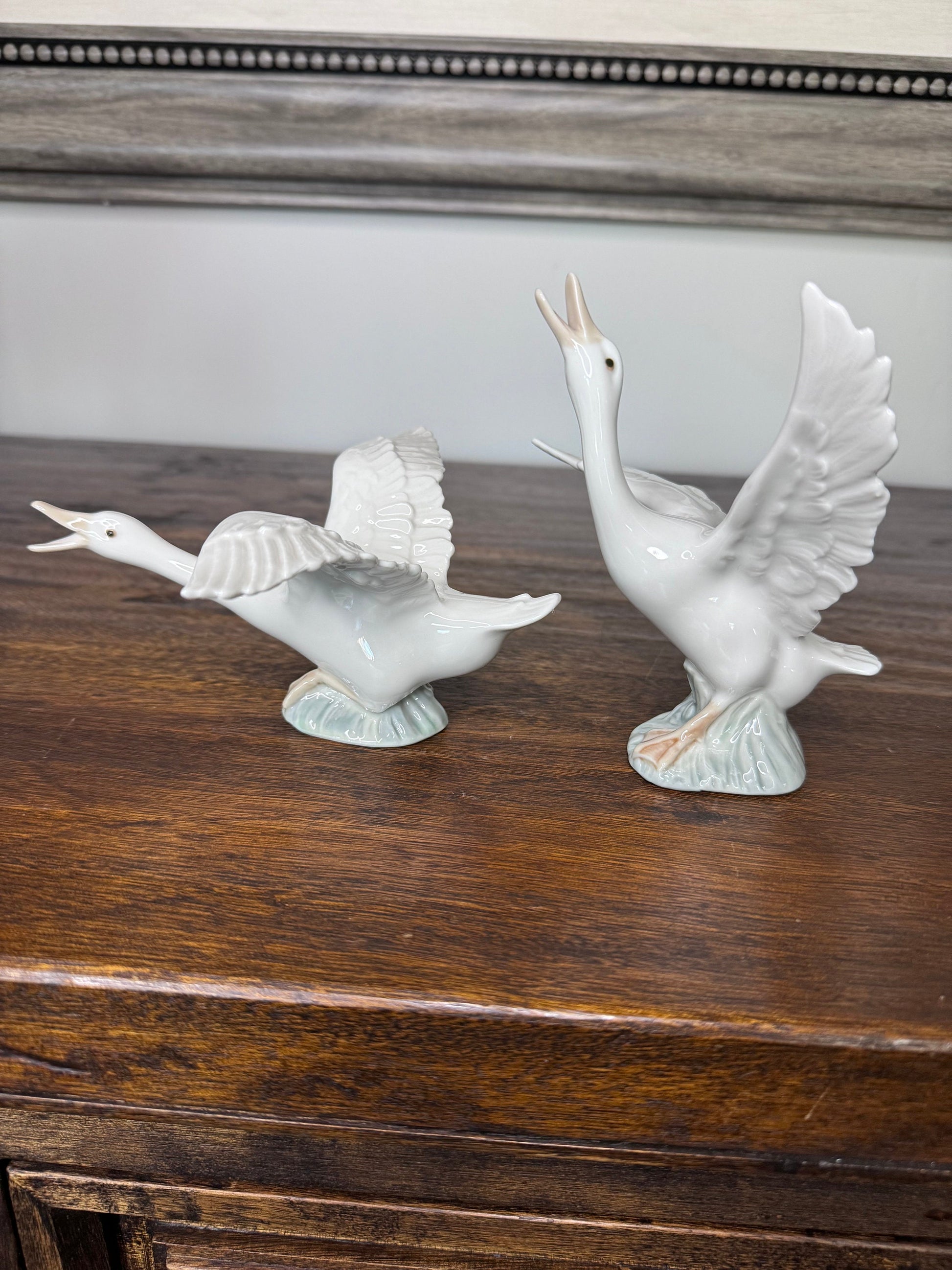 Set of Lladro Geese Taking Flight