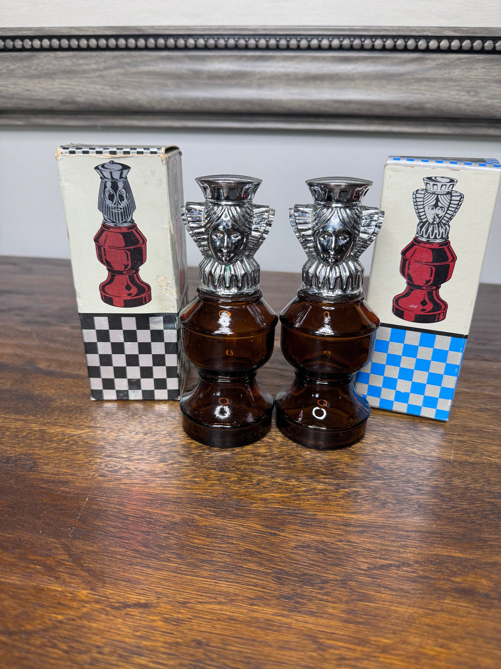 2 vintage 1970’s Avon The Queen Chess Piece Fragrance Bottles