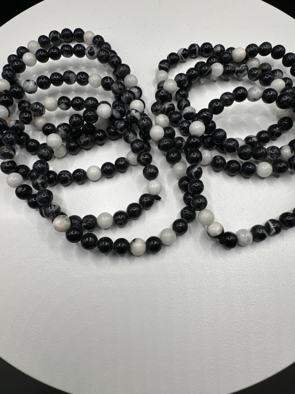 King “Yin Yang” Agate Beaded Bracelets