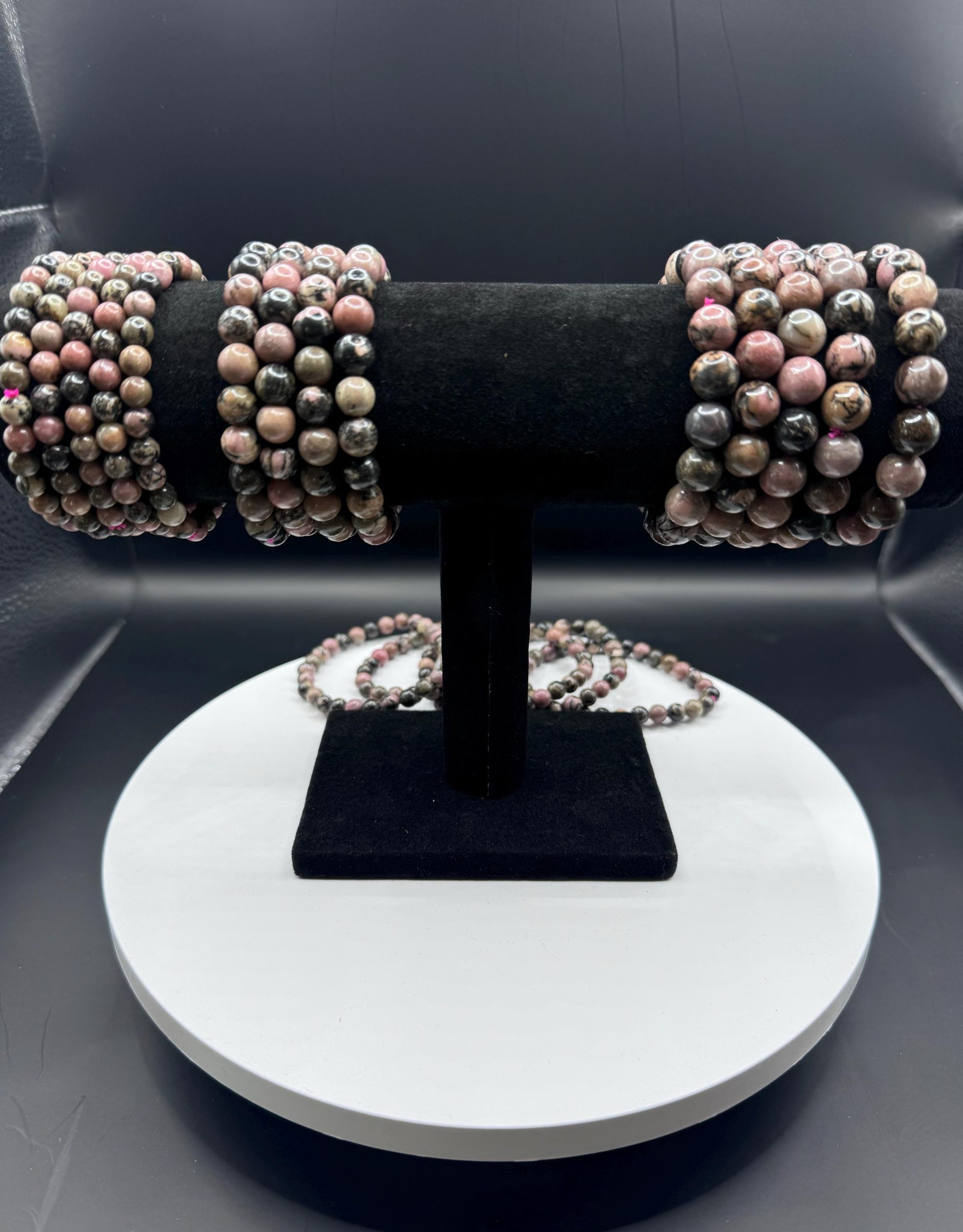 Authentic Rhodonite Beaded Bracelet