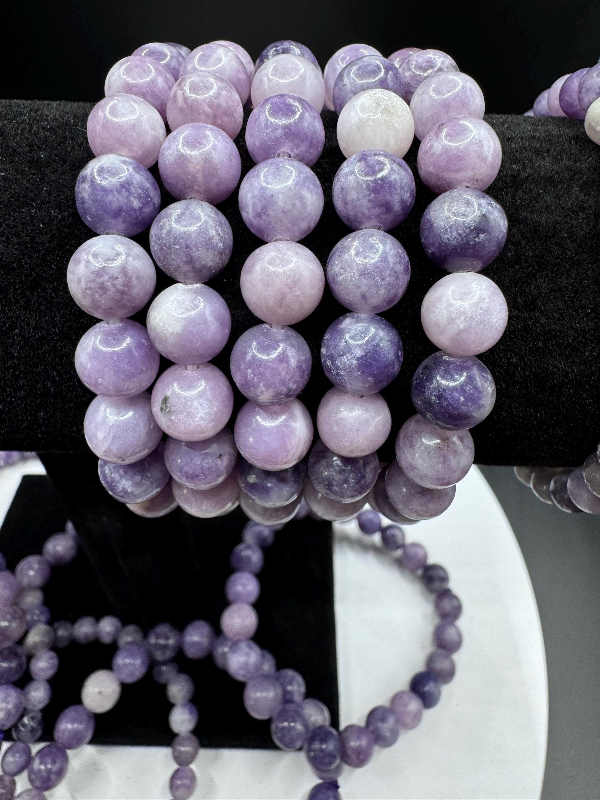 Lepidolite Beaded Stretch Bracelet