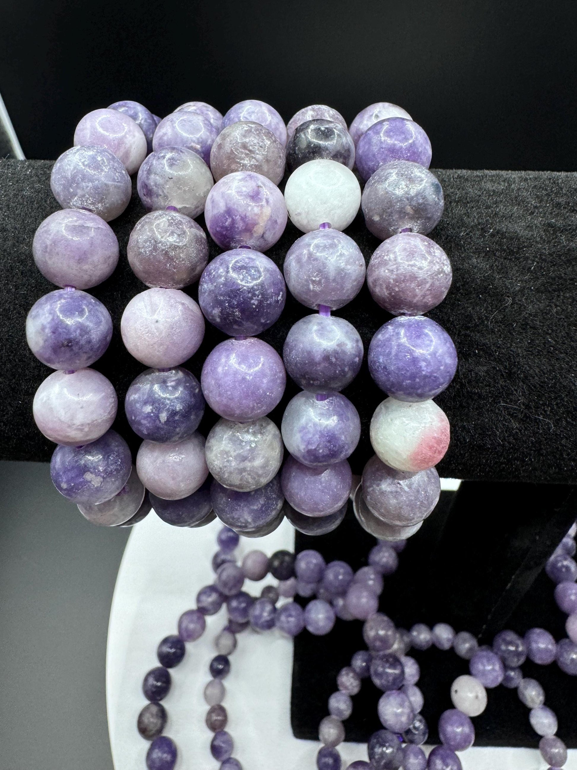 Lepidolite Beaded Stretch Bracelet