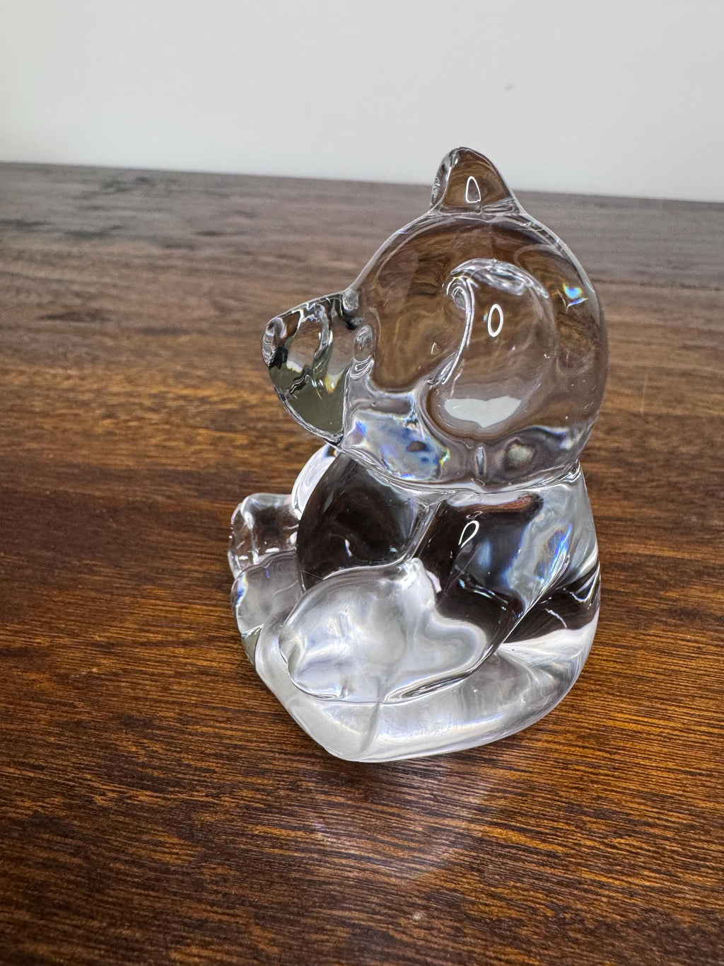 Vintage Crystal Bear Paperweight/ Figurine