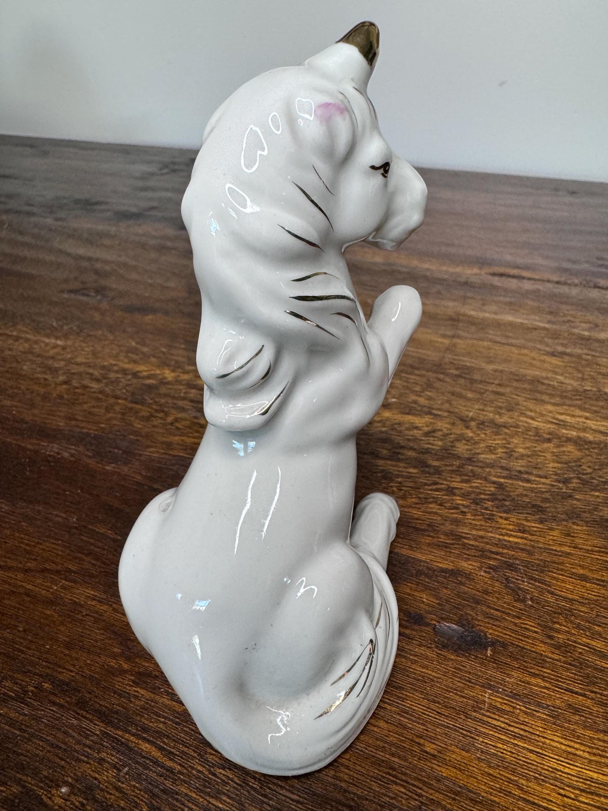 Vintage White Ceramic Unicorn with Gold Toned Horn and Trim