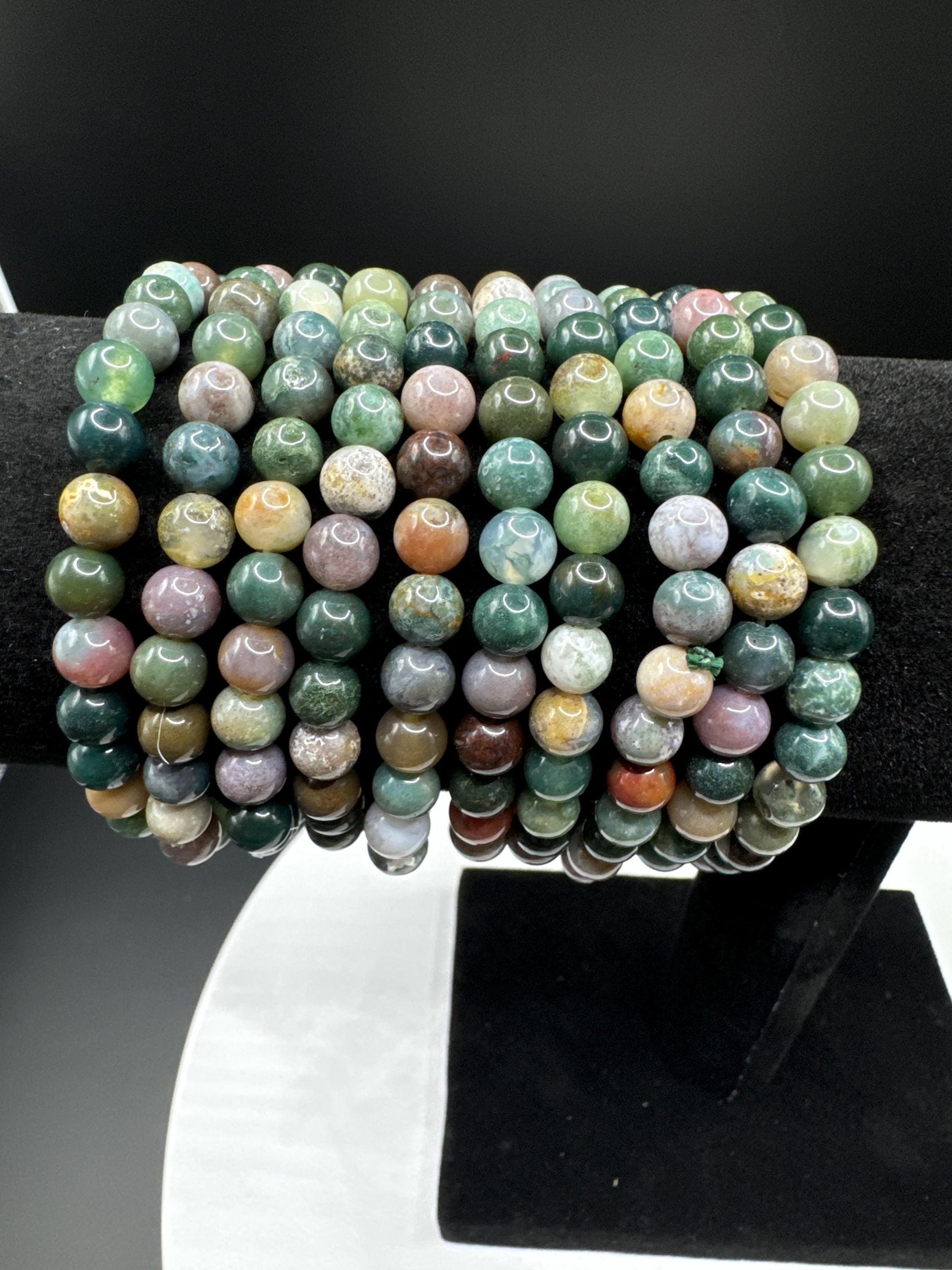 Fancy Sea Jasper Beaded Stretch Bracelets