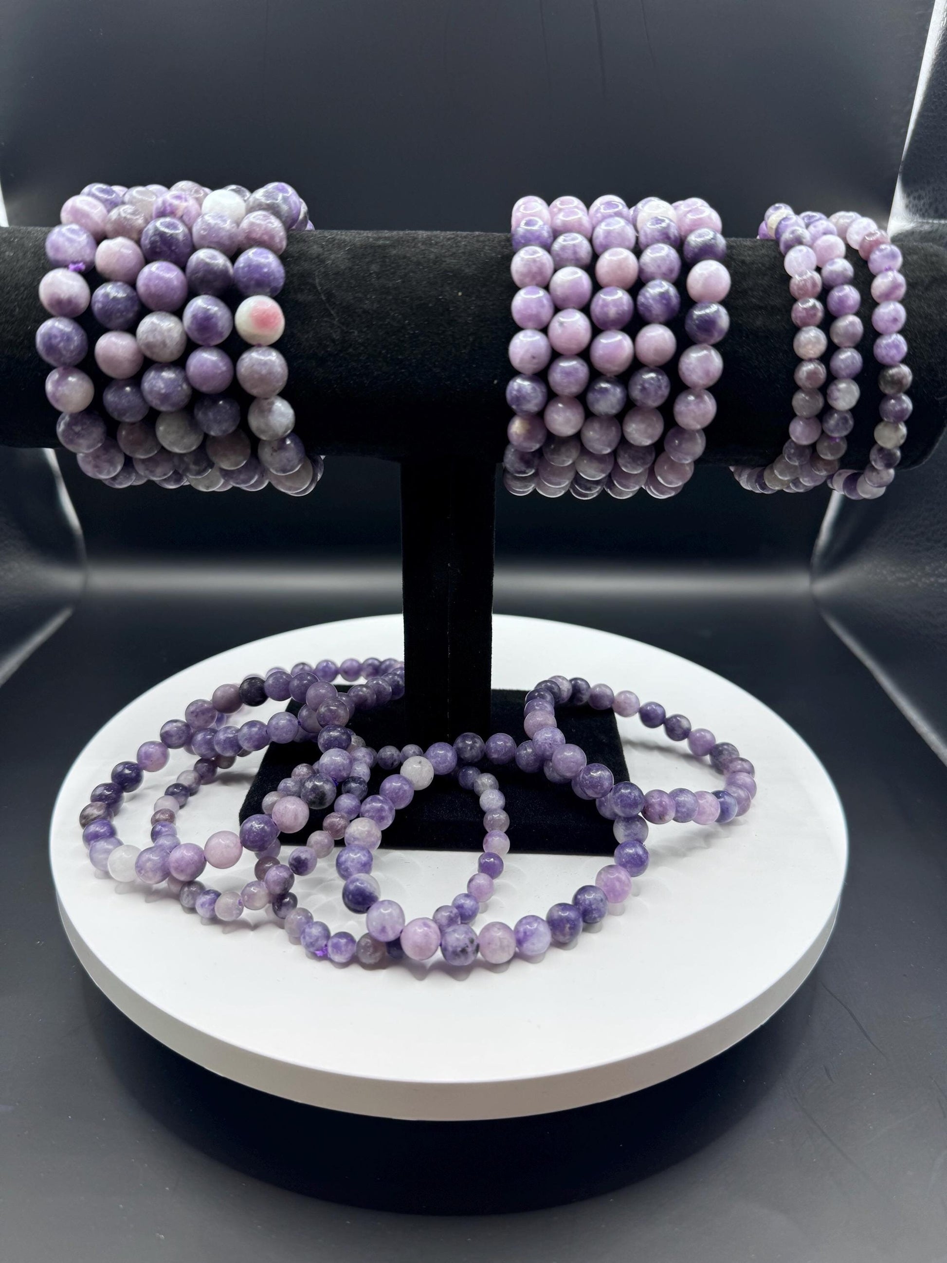 Lepidolite Beaded Stretch Bracelet