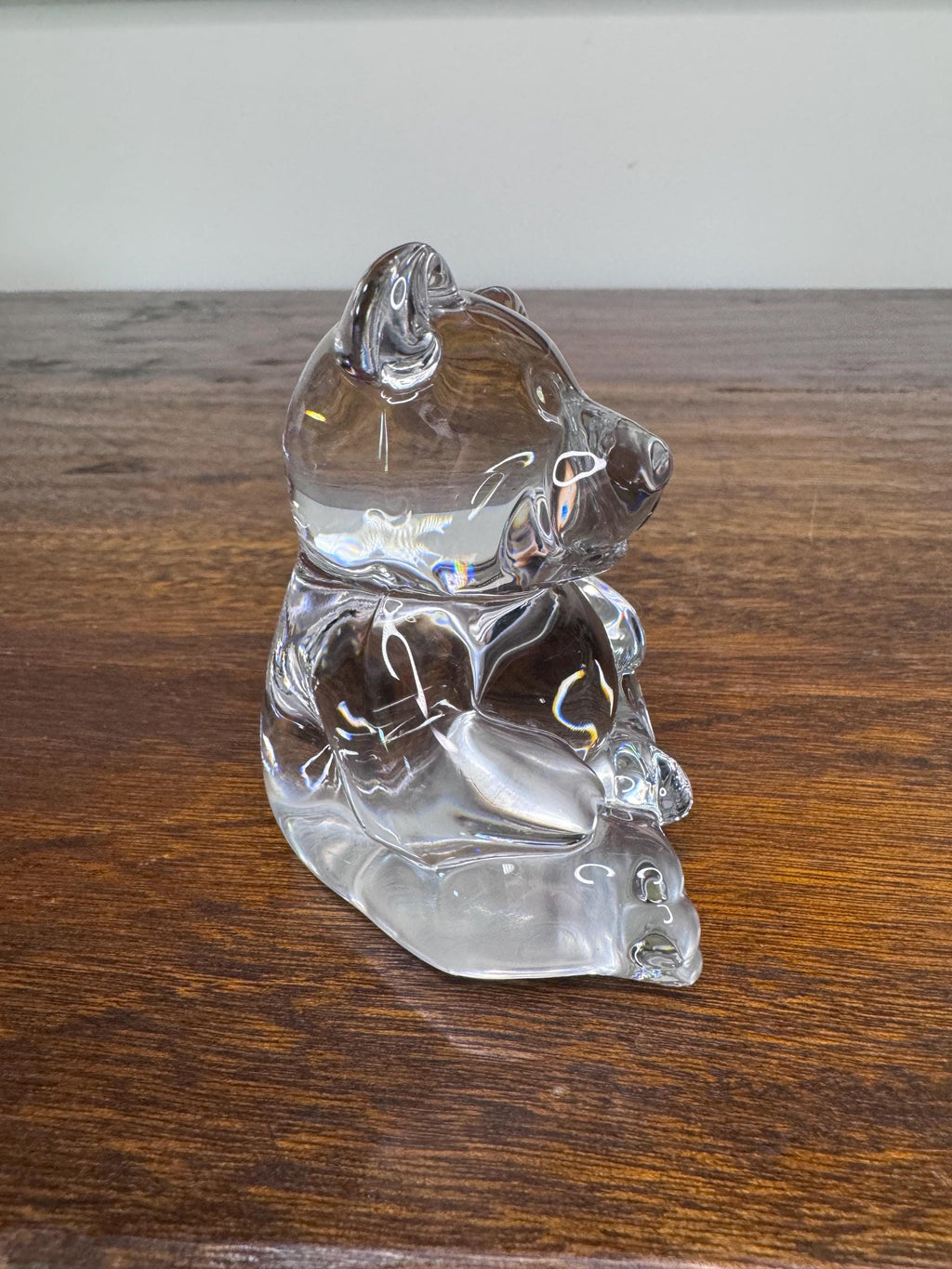 Vintage Crystal Bear Paperweight/ Figurine