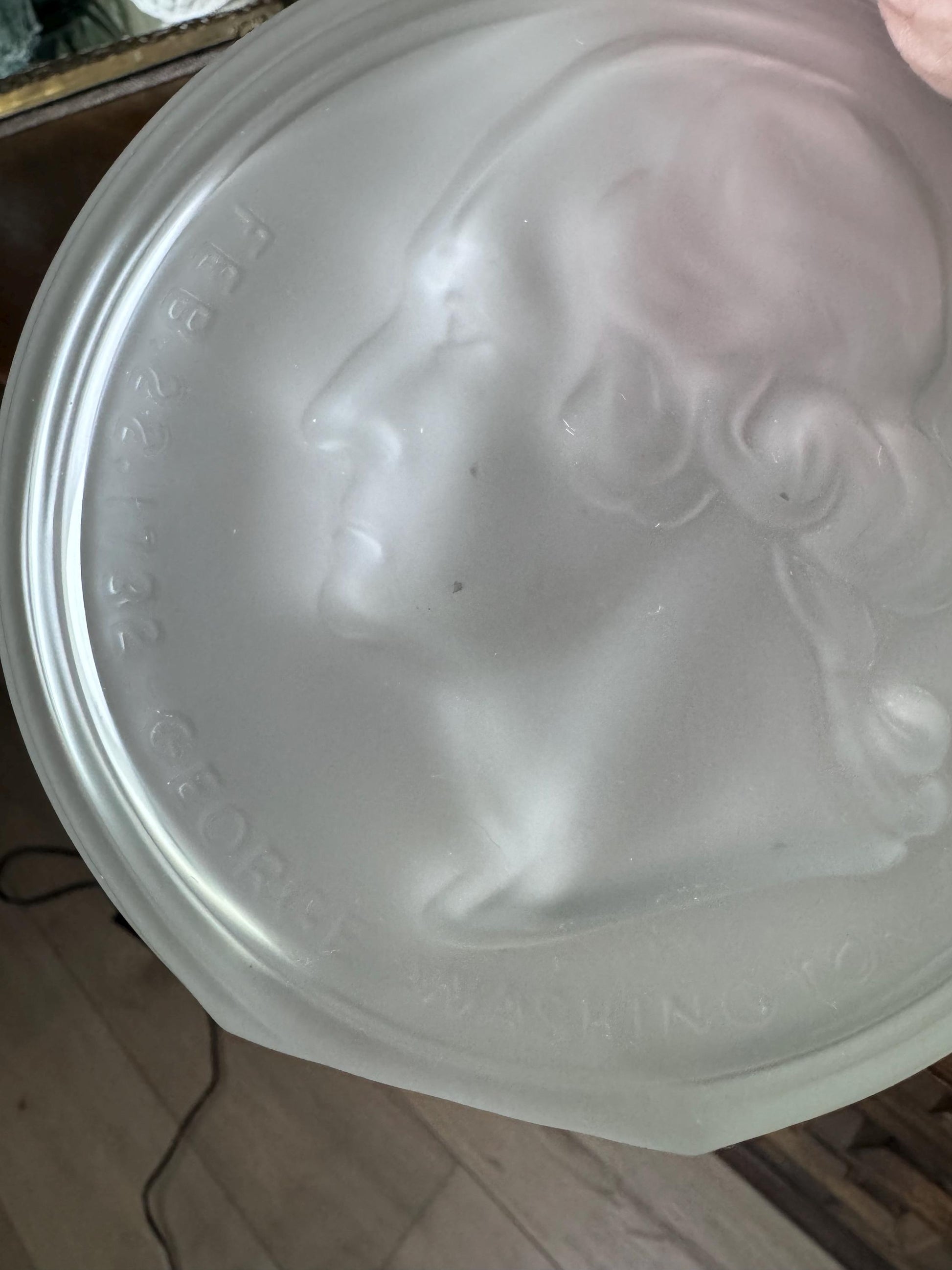 Vintage Frosted Wheaton Glass George Washington Commemorative Bottle- READ FULL DESCRIPTION