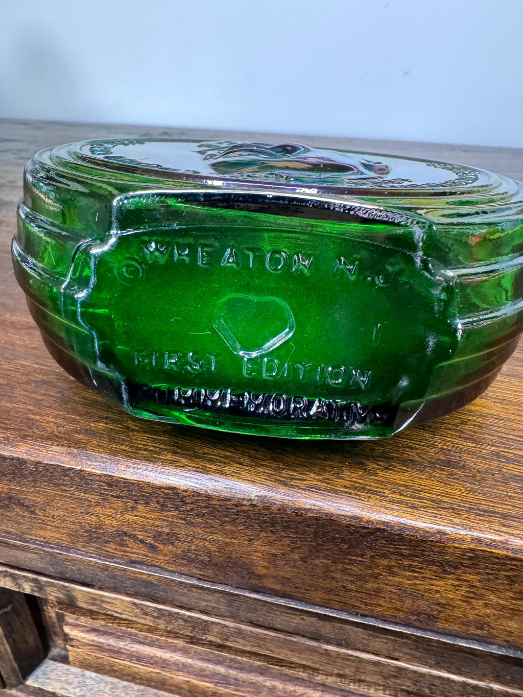 Vintage Iridescent Wheaton Dwight Eisenhower Commemorative First Edition Bottle.