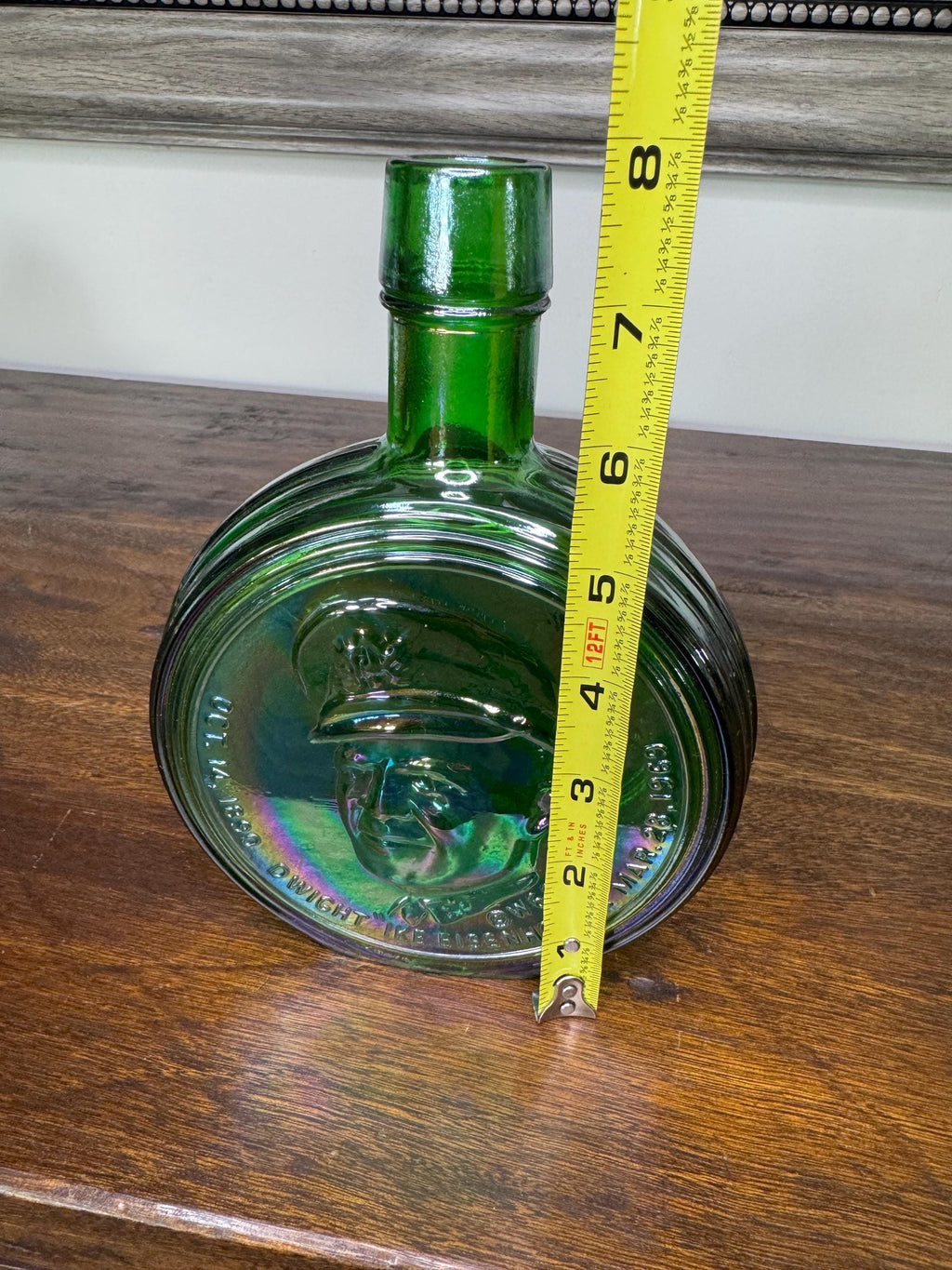 Vintage Iridescent Wheaton Dwight Eisenhower Commemorative First Edition Bottle.