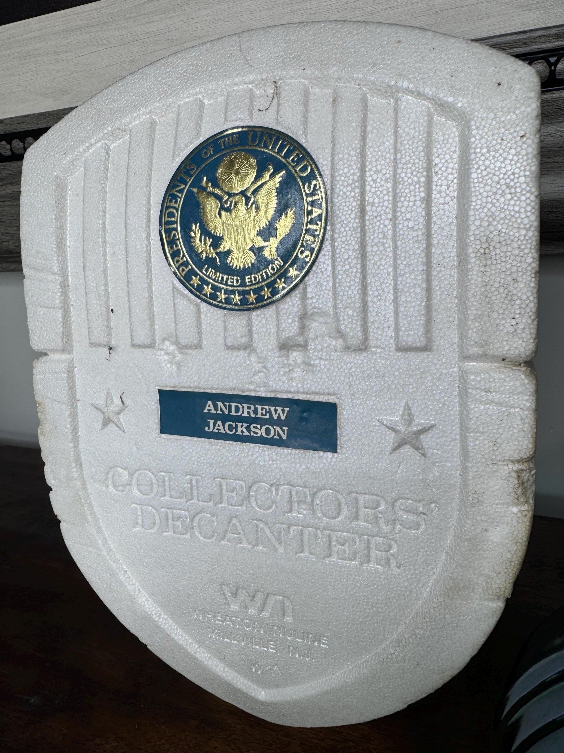 Vintage Wheaton Glass US President Series Andrew Jackson 1 ST Edition Decanter with Original Box