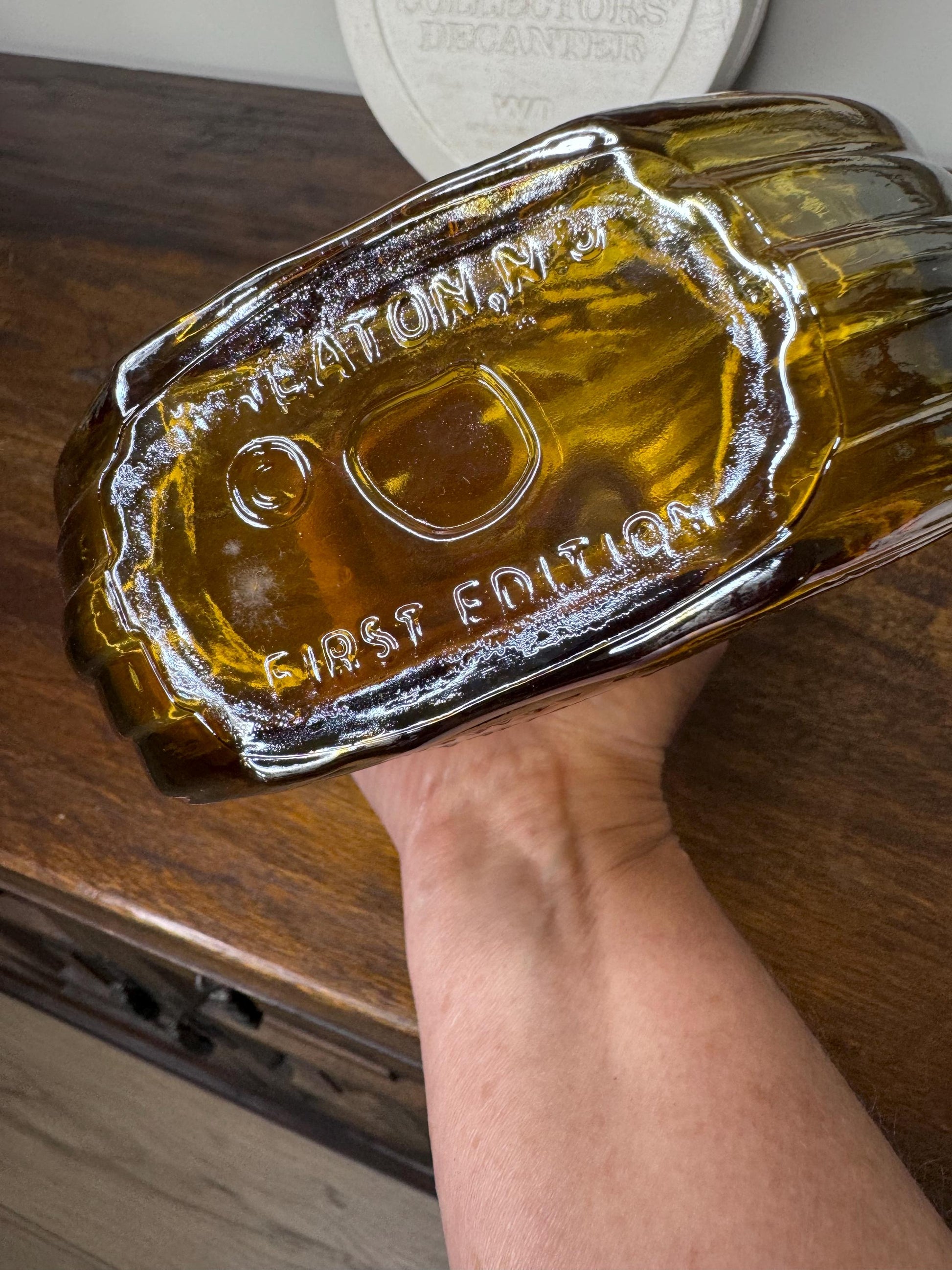 Vintage Wheaton Carnival Glass US President Series US Grant 1st Edition Decanter with Original Box and Advertising Insert