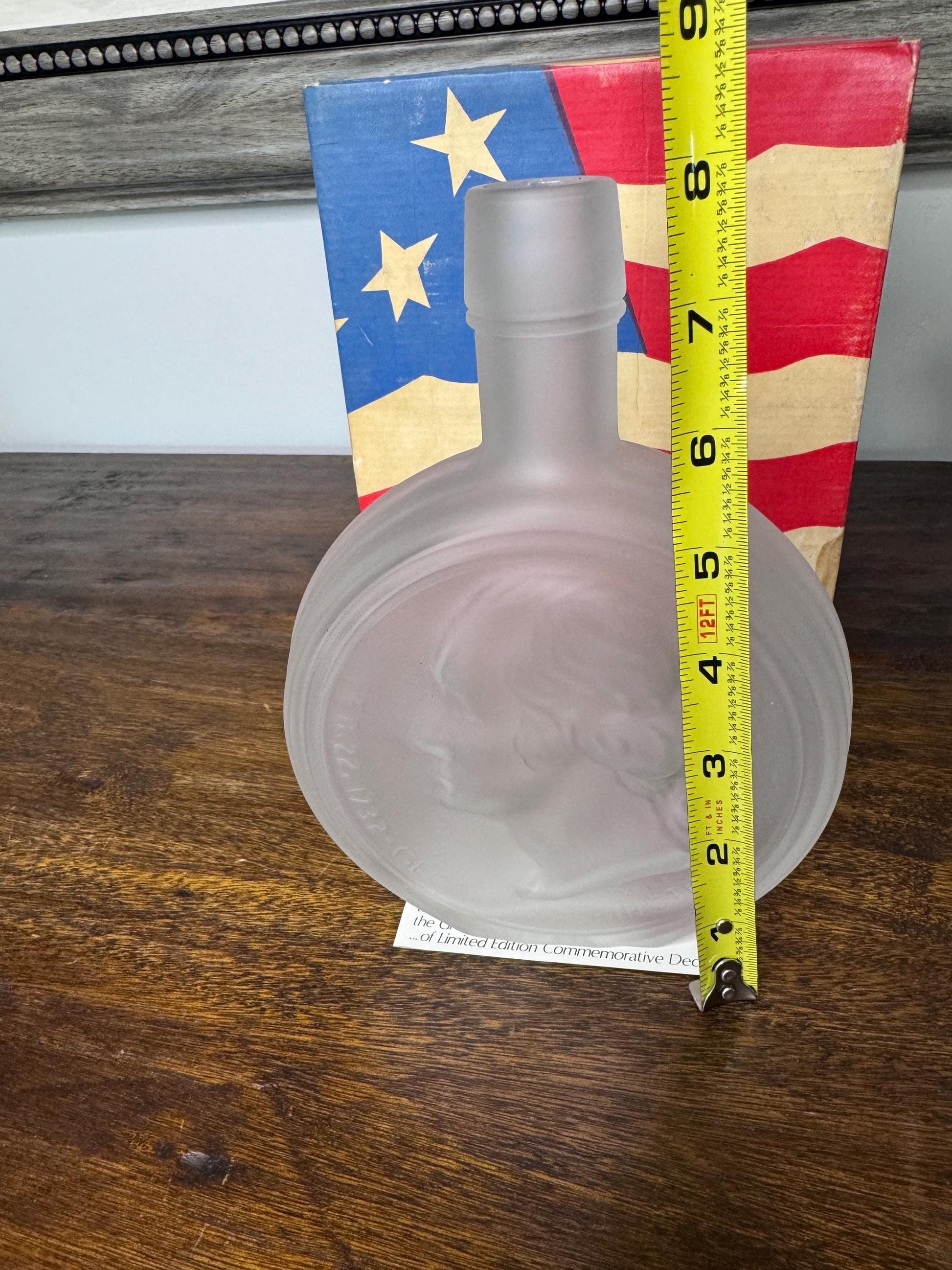 Wheaton Frosted Glass 8” George Washington Commemorative Decanter