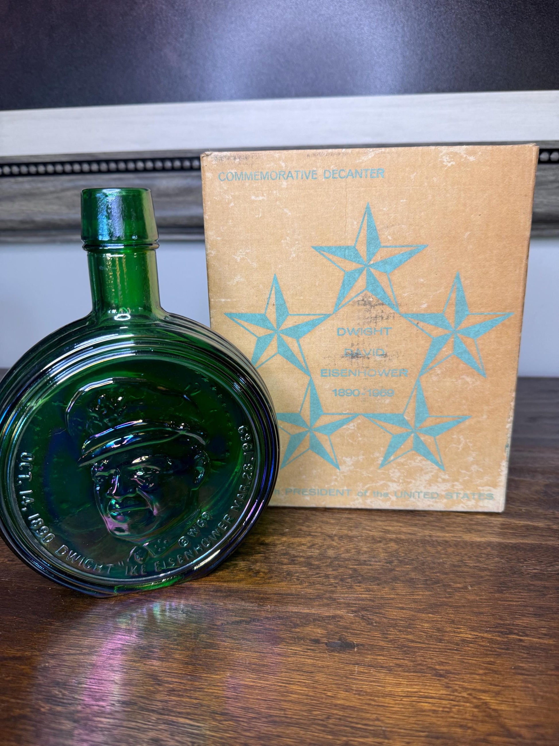 Wheaton Glass First Edition Dwight Eisenhower Commemorative Decanter with Original Box