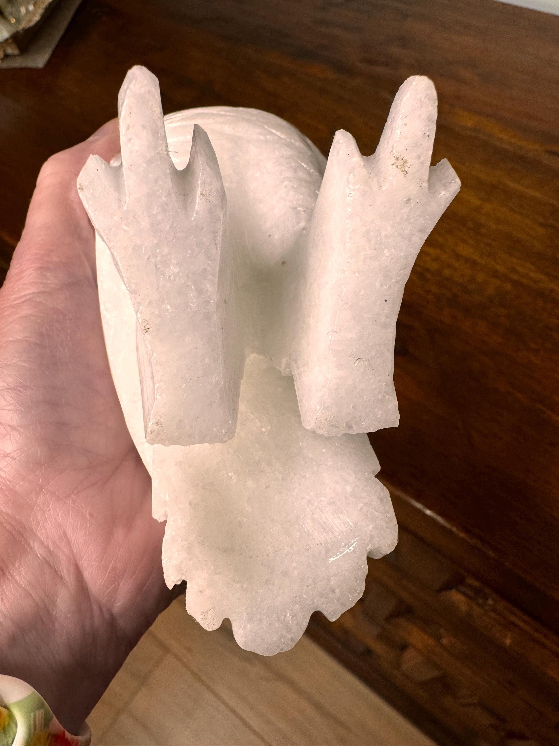 Solid Stone Hand Carved Owl