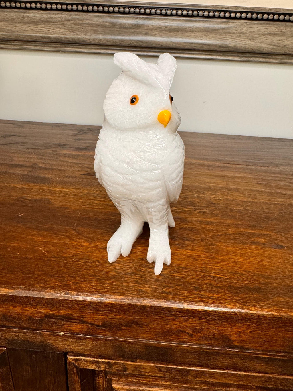 Solid Stone Hand Carved Owl