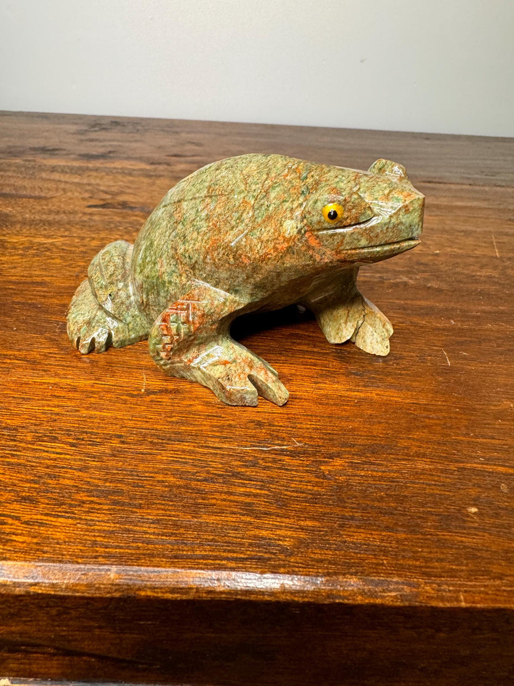 Solid Hand Carved Stone Frog