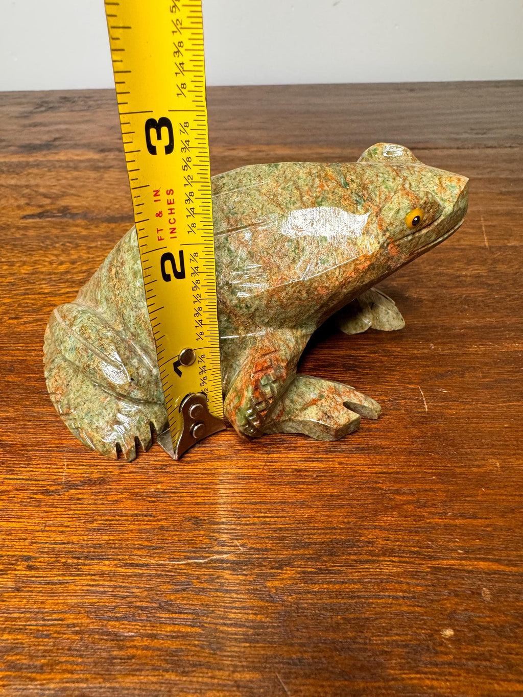 Solid Hand Carved Stone Frog