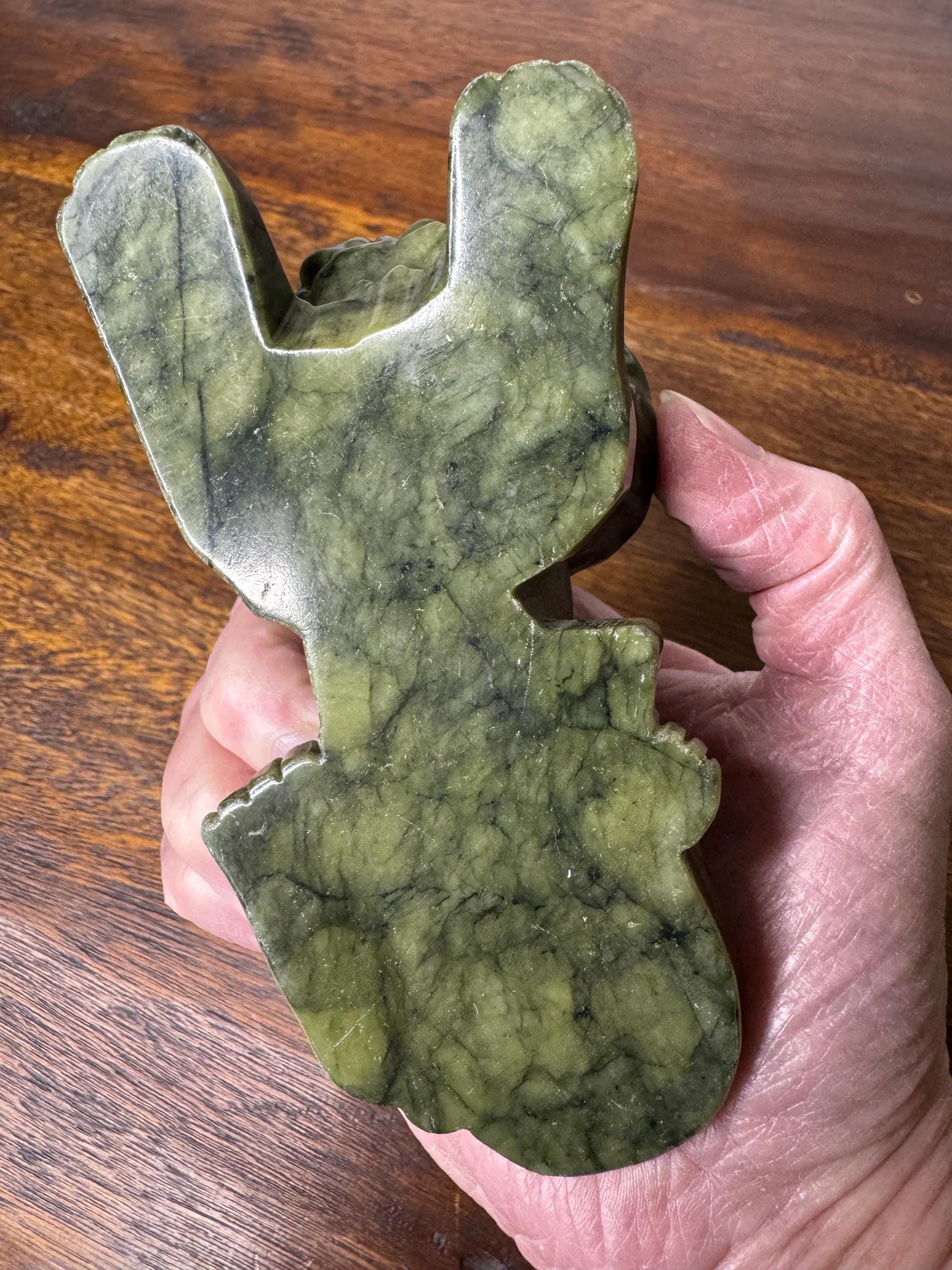 Solid Hand Carved Nephrite Lion