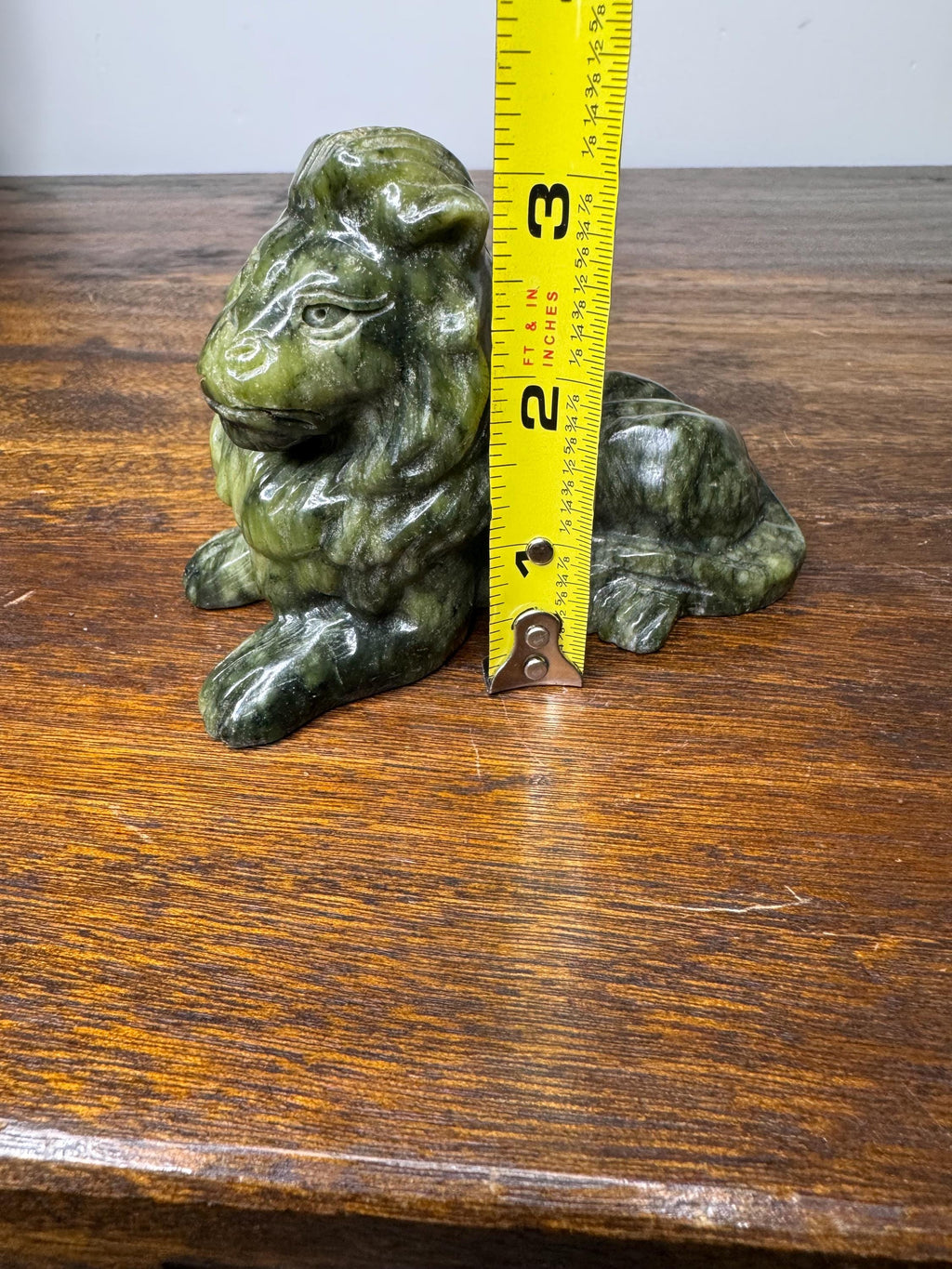 Solid Hand Carved Nephrite Lion